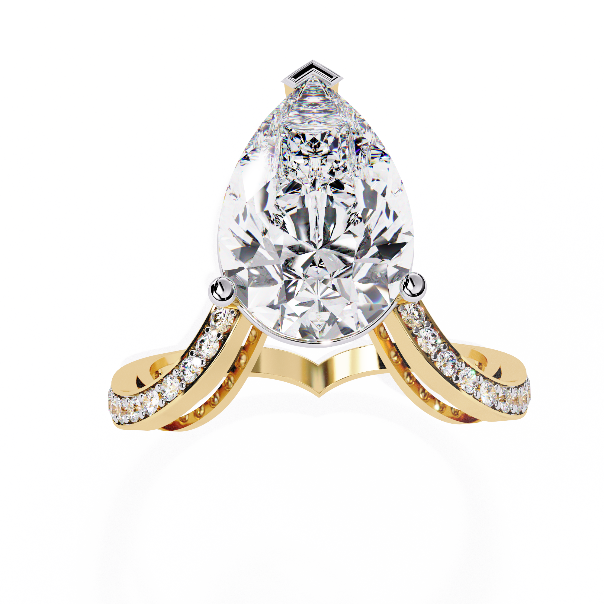 Solitairekart-5 CT Lab Grown Diamond Pear Twist Solitaire Ring