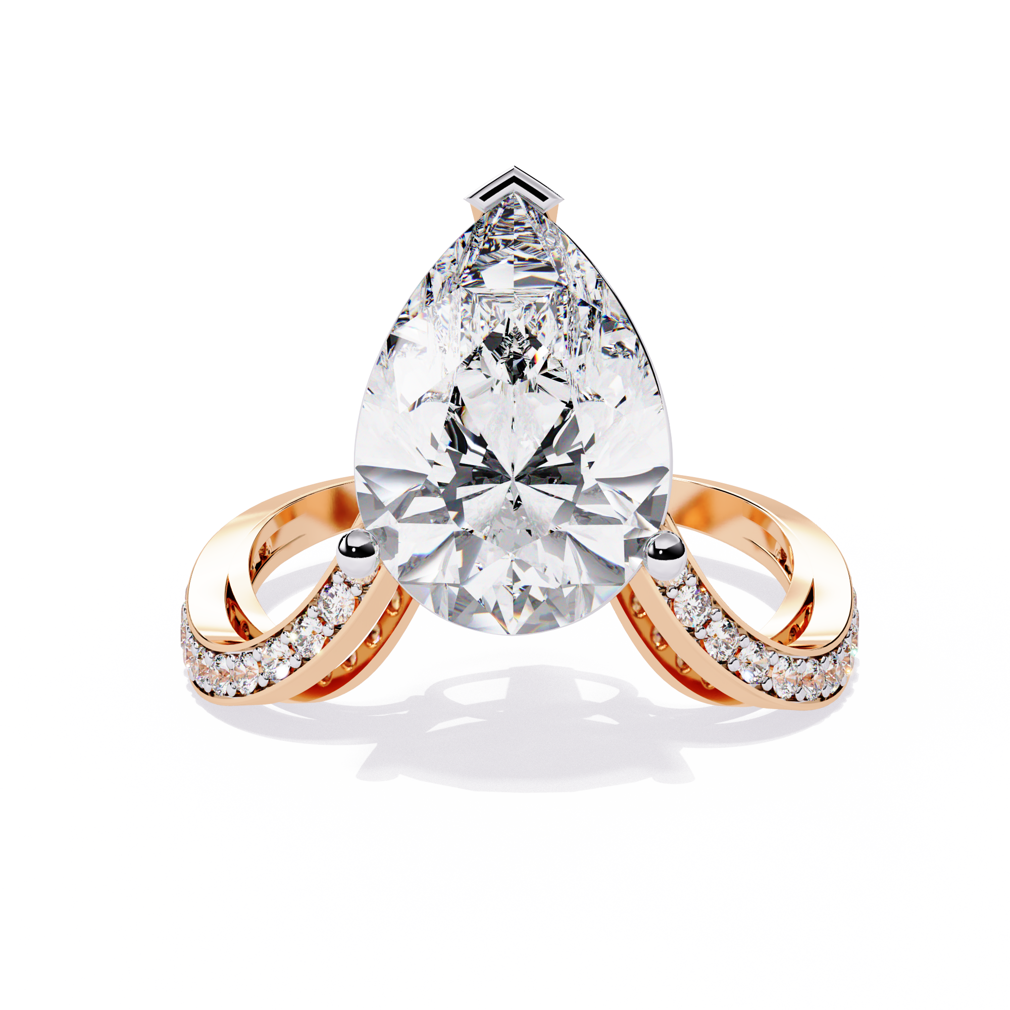 Solitairekart-5 CT Lab Grown Diamond Pear Twist Solitaire Ring