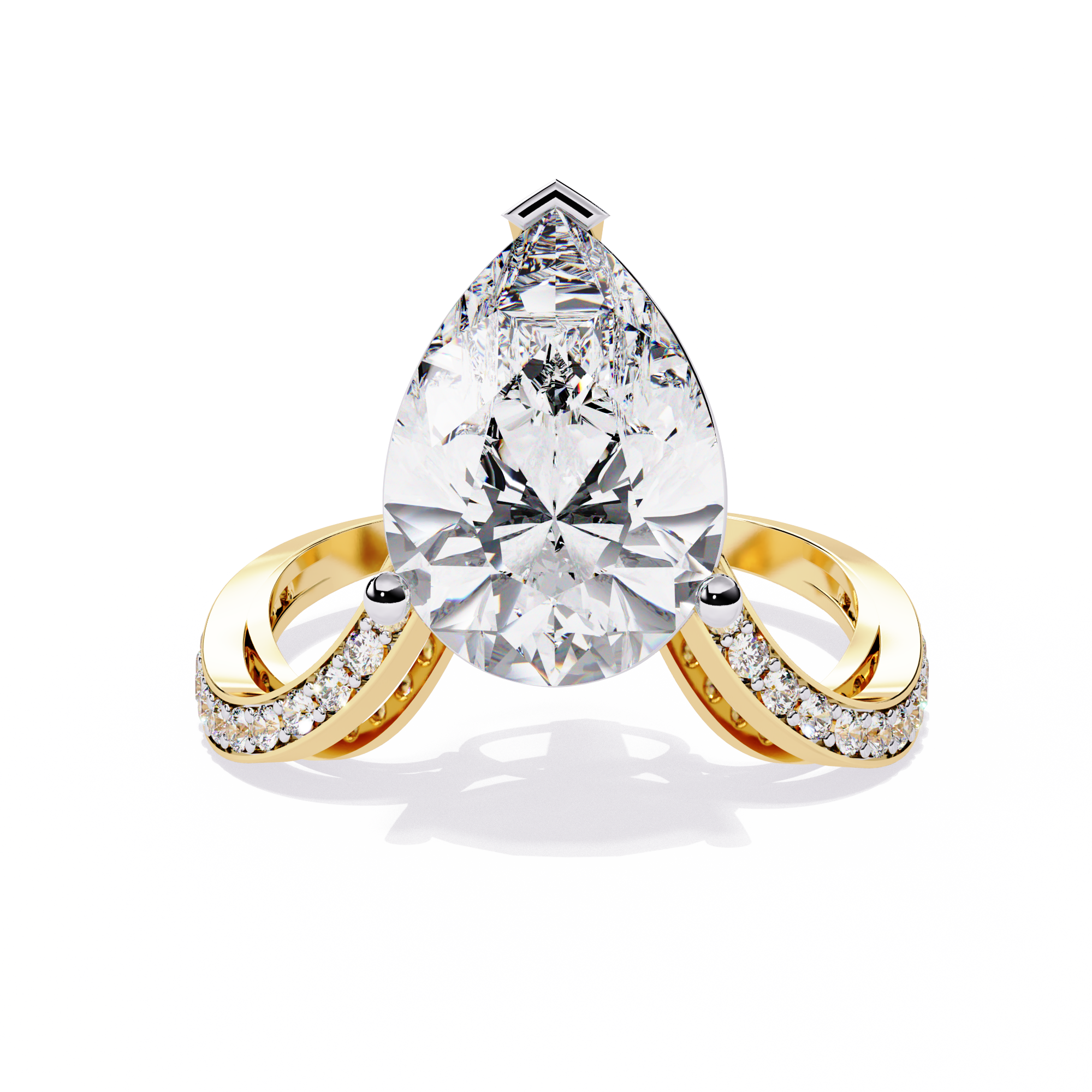 Solitairekart-5 CT Lab Grown Diamond Pear Twist Solitaire Ring