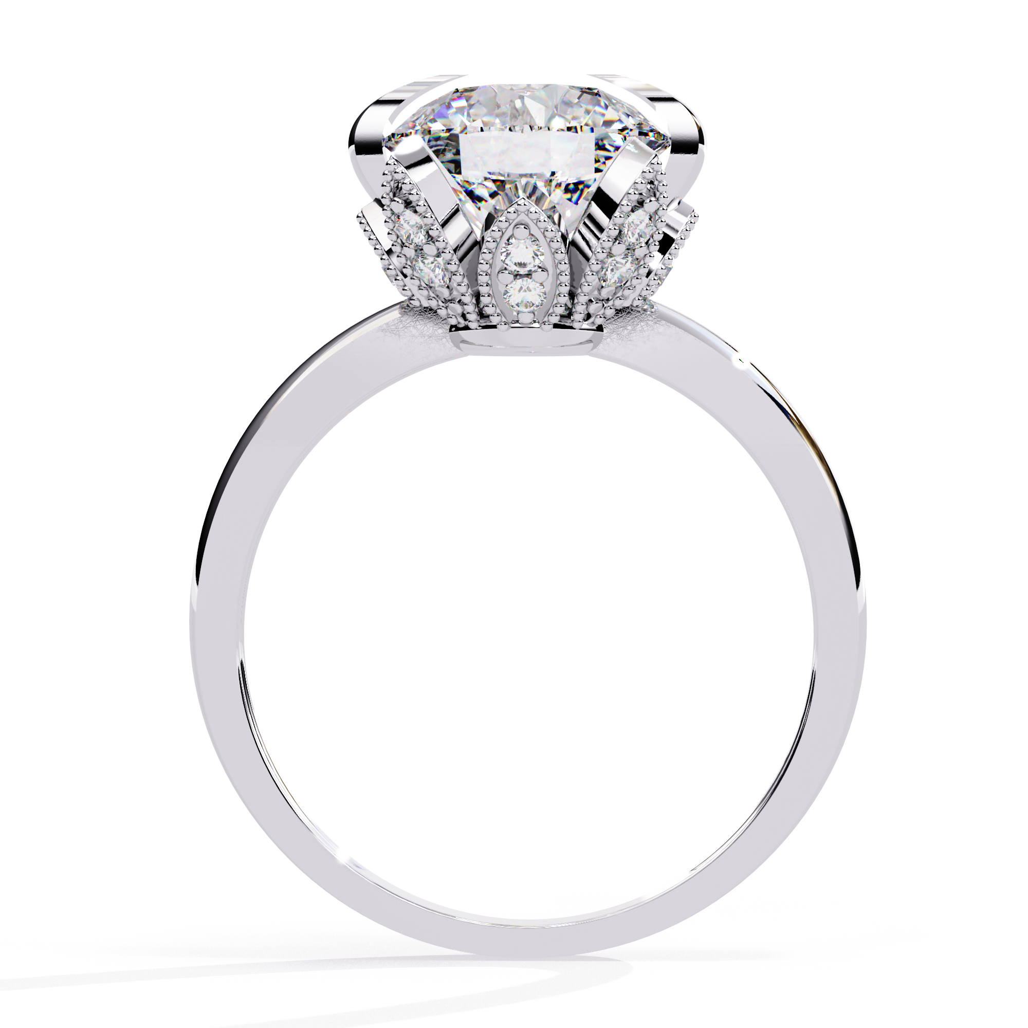 Solitairekart-3.17 CT Brilliant Round Lab Grown Diamond Solitaire Ring