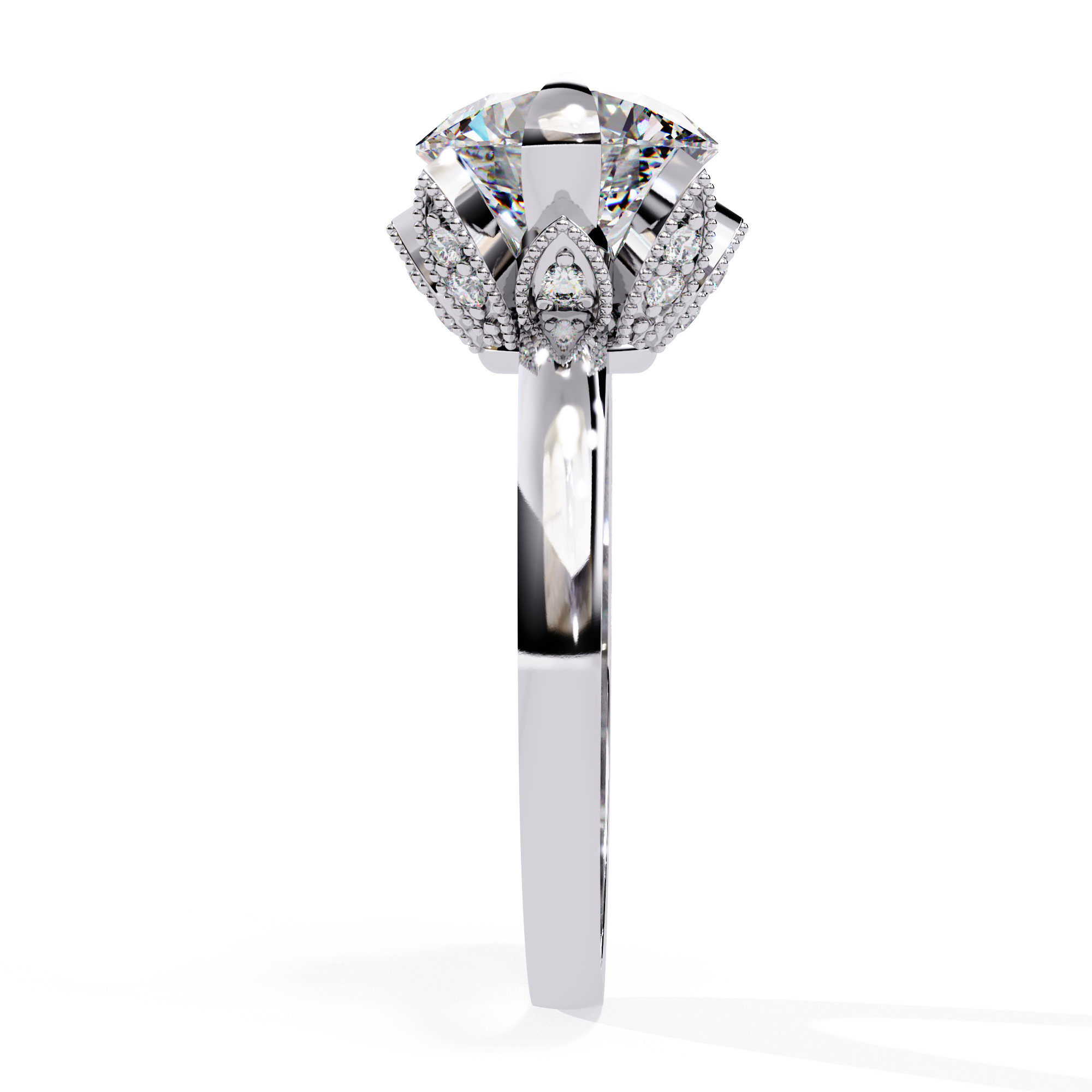 Solitairekart-3.17 CT Brilliant Round Lab Grown Diamond Solitaire Ring