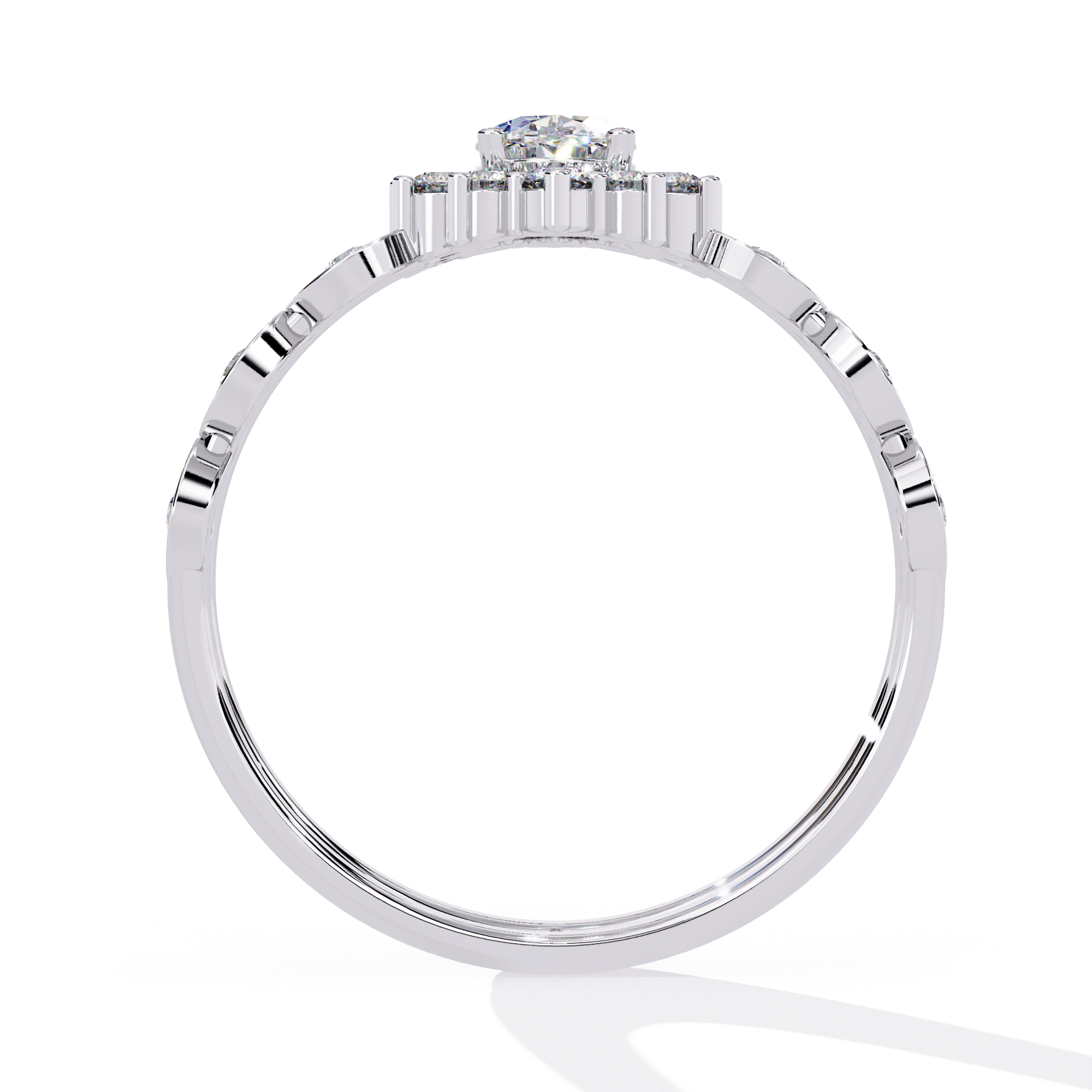 Solitairekart-0.59 CT Lab Grown Diamond Oval Halo Ring