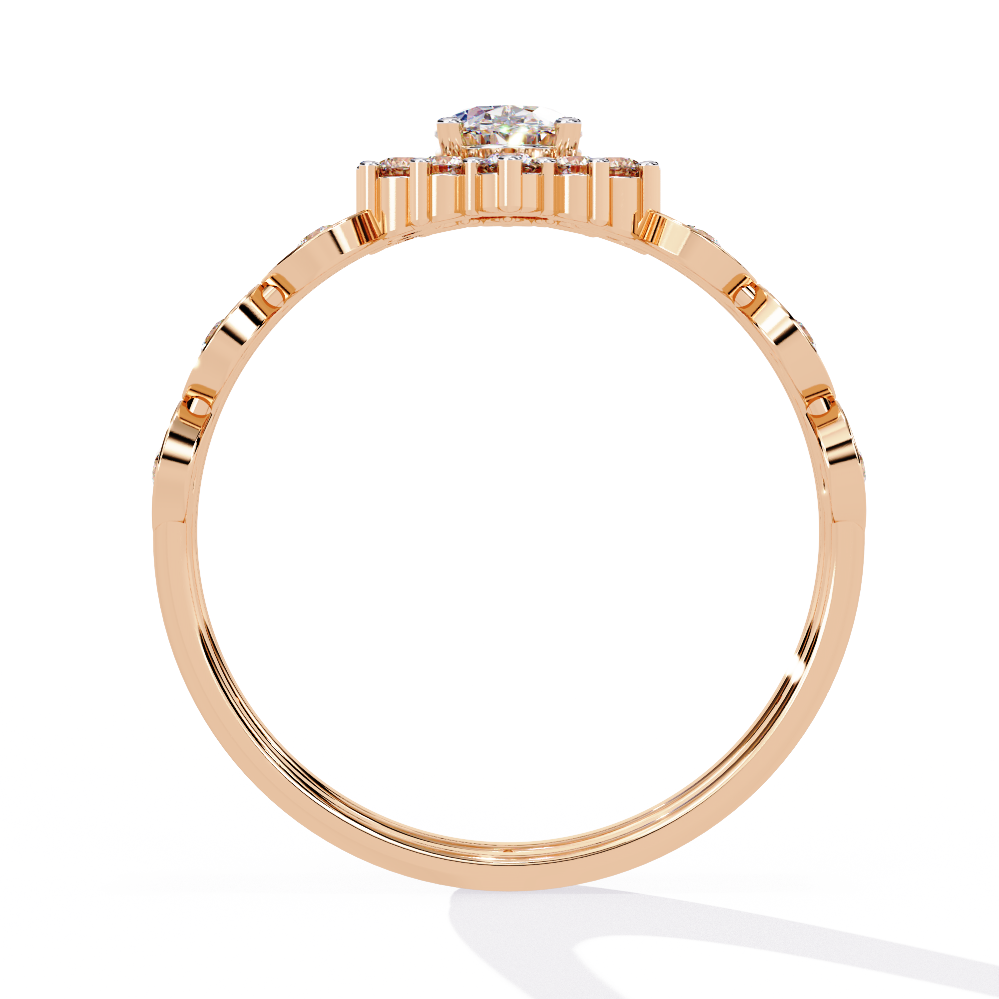 Solitairekart-0.59 CT Lab Grown Diamond Oval Halo Ring