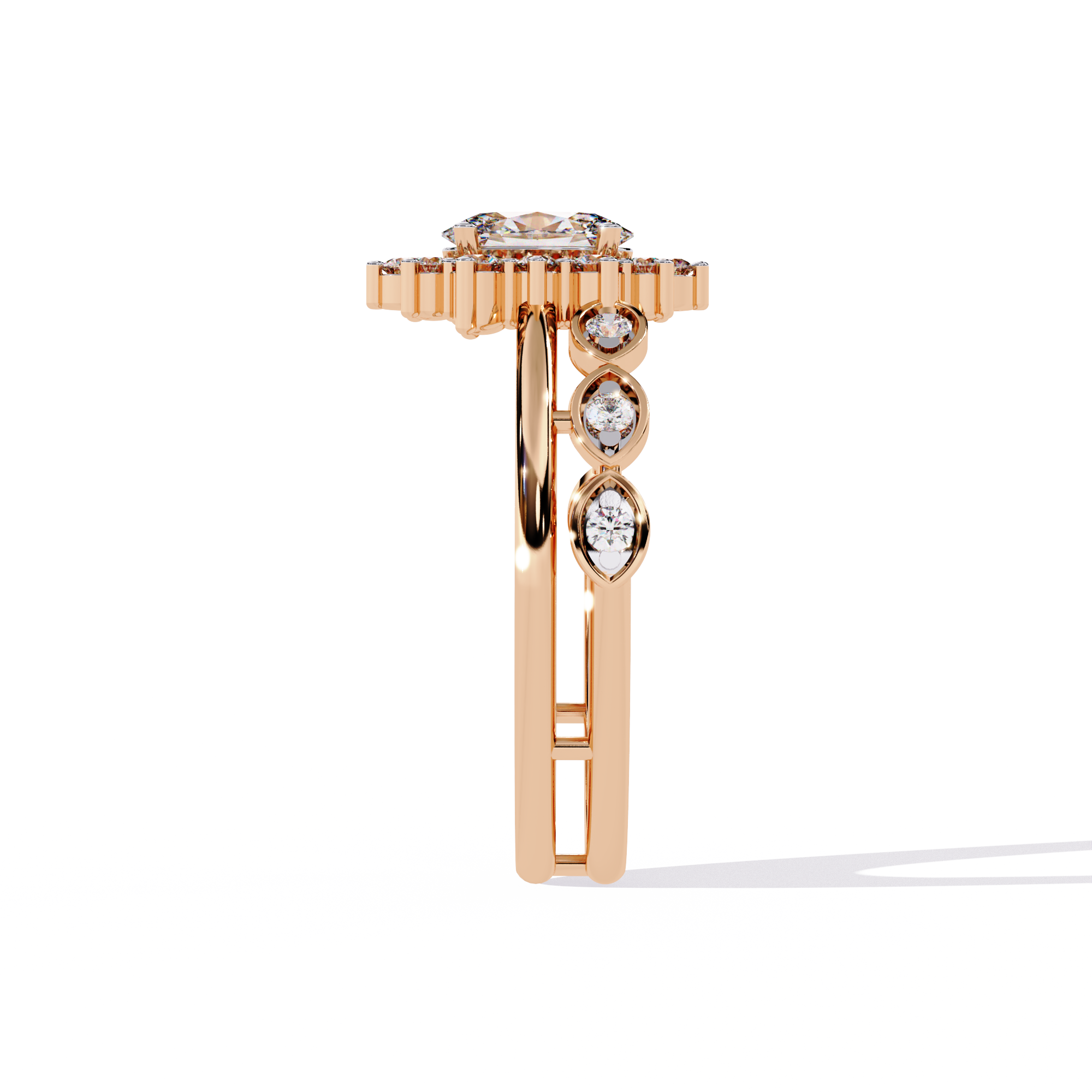 Solitairekart-0.59 CT Lab Grown Diamond Oval Halo Ring