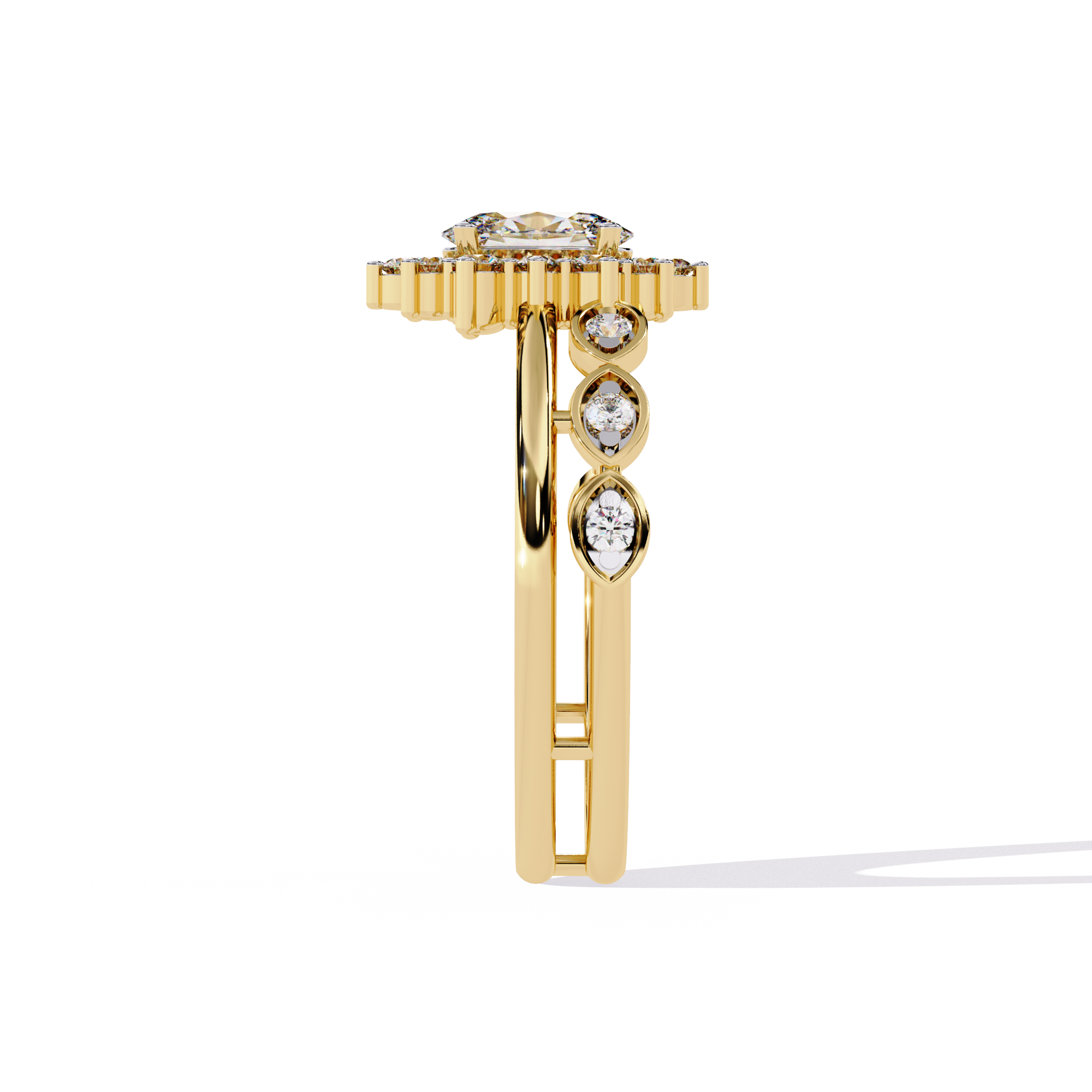 Solitairekart-0.59 CT Lab Grown Diamond Oval Halo Ring