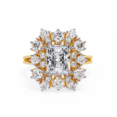 Solitairekart 4.46ct Radiant Halo Cluster Natural Diamond Ring