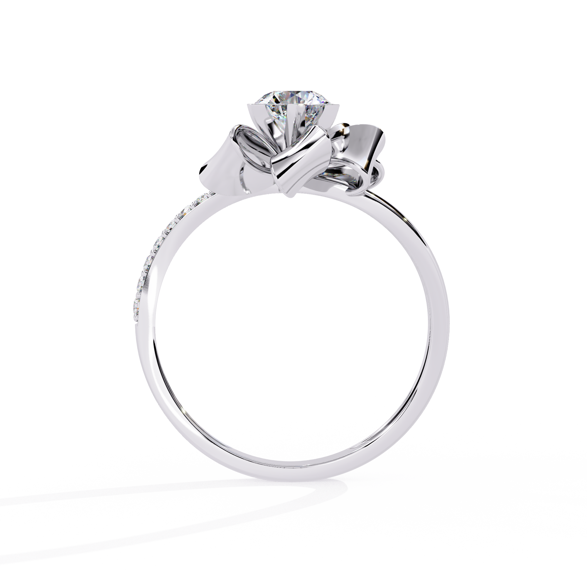 Solitairekart 0.5 ct Floral Bow Lab Grown Diamond Ring – 14K Gold