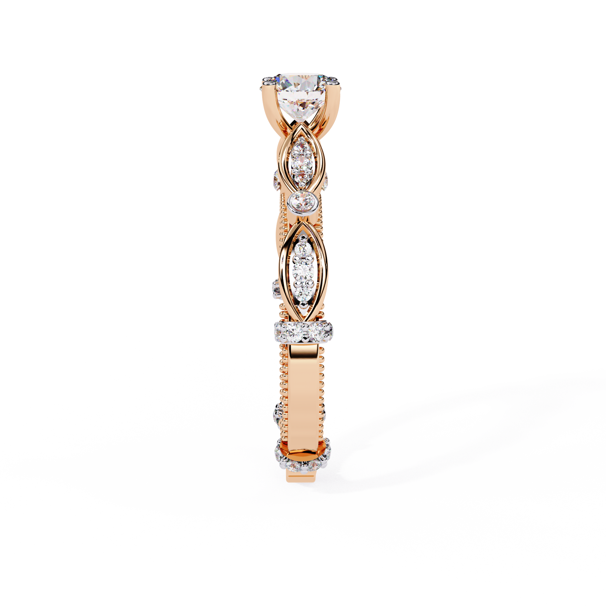 Solitairekart 0.84ct Twisted Band Diamond Engagement Ring-H Color, VS1 Clarity