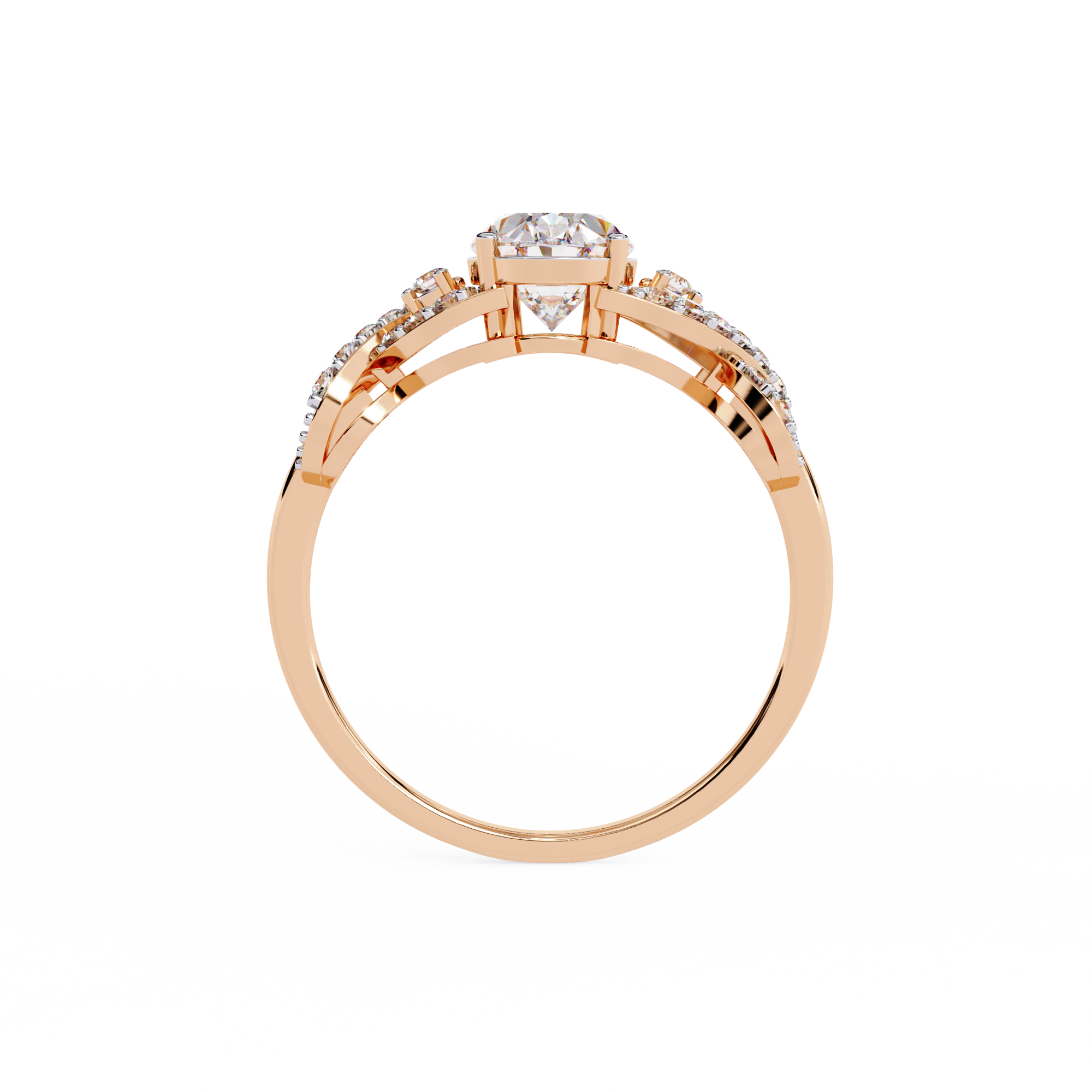 1.8 CT Pave Lab Grown Yellow Gold Ring | Solitairekart