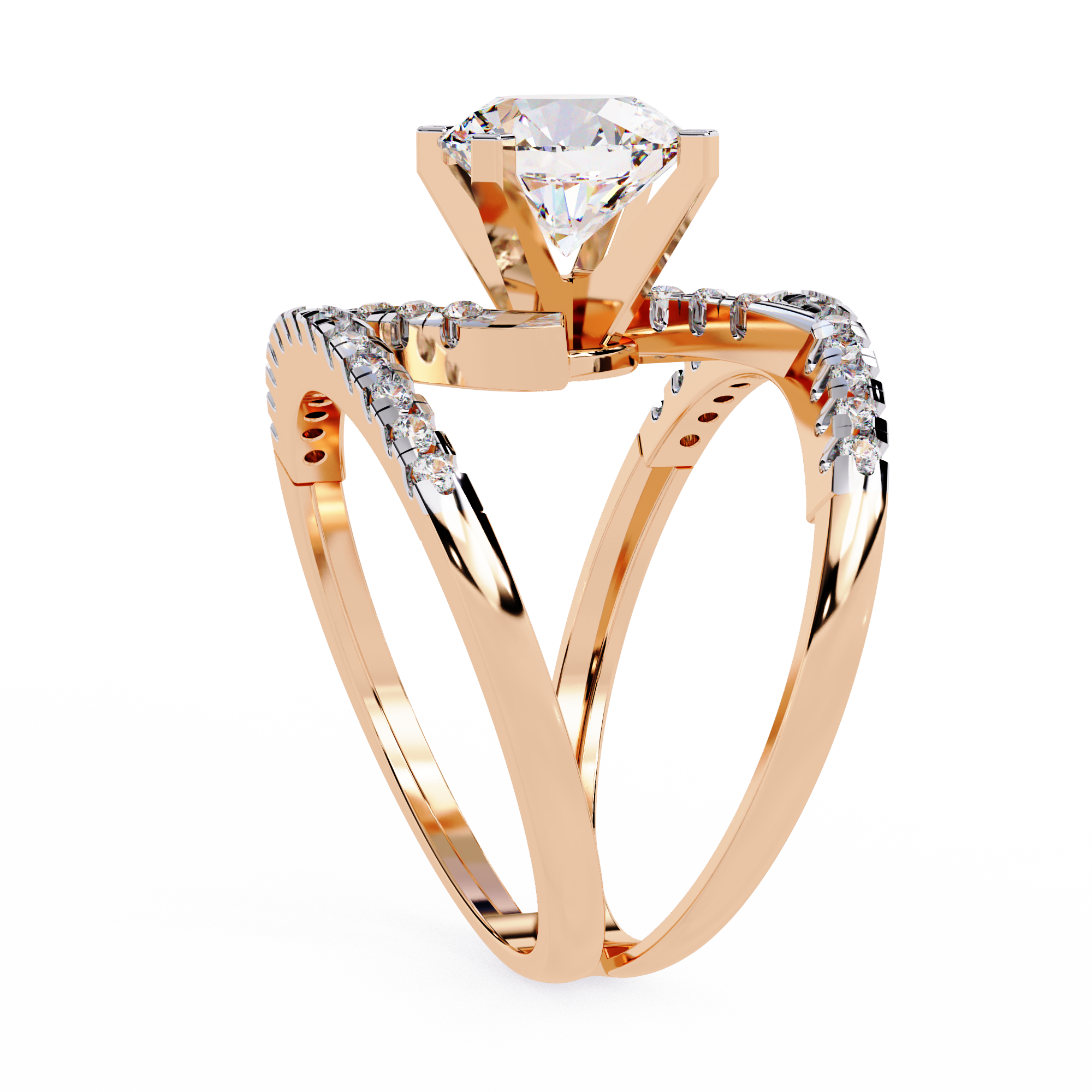 Solitairekart 2.38ct Natural Diamond Split Shank Ring-H Color, VS1 Clarity