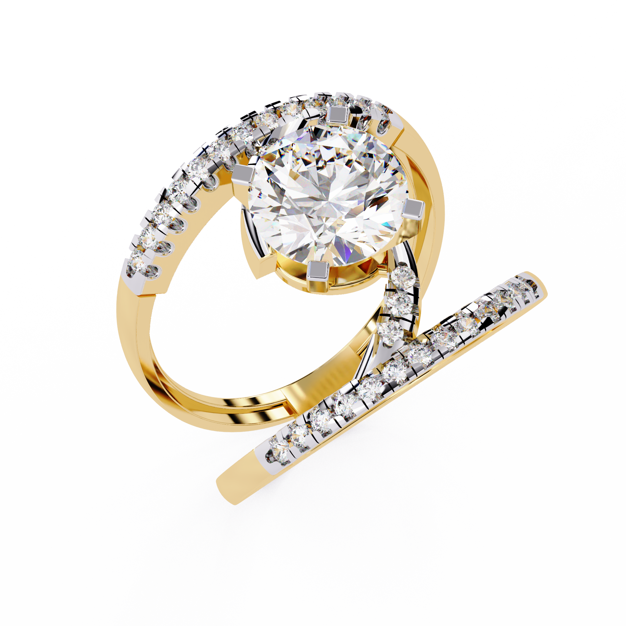 2.38 CT Pave Lab Grown Diamond Ring – 14K Yellow Gold
