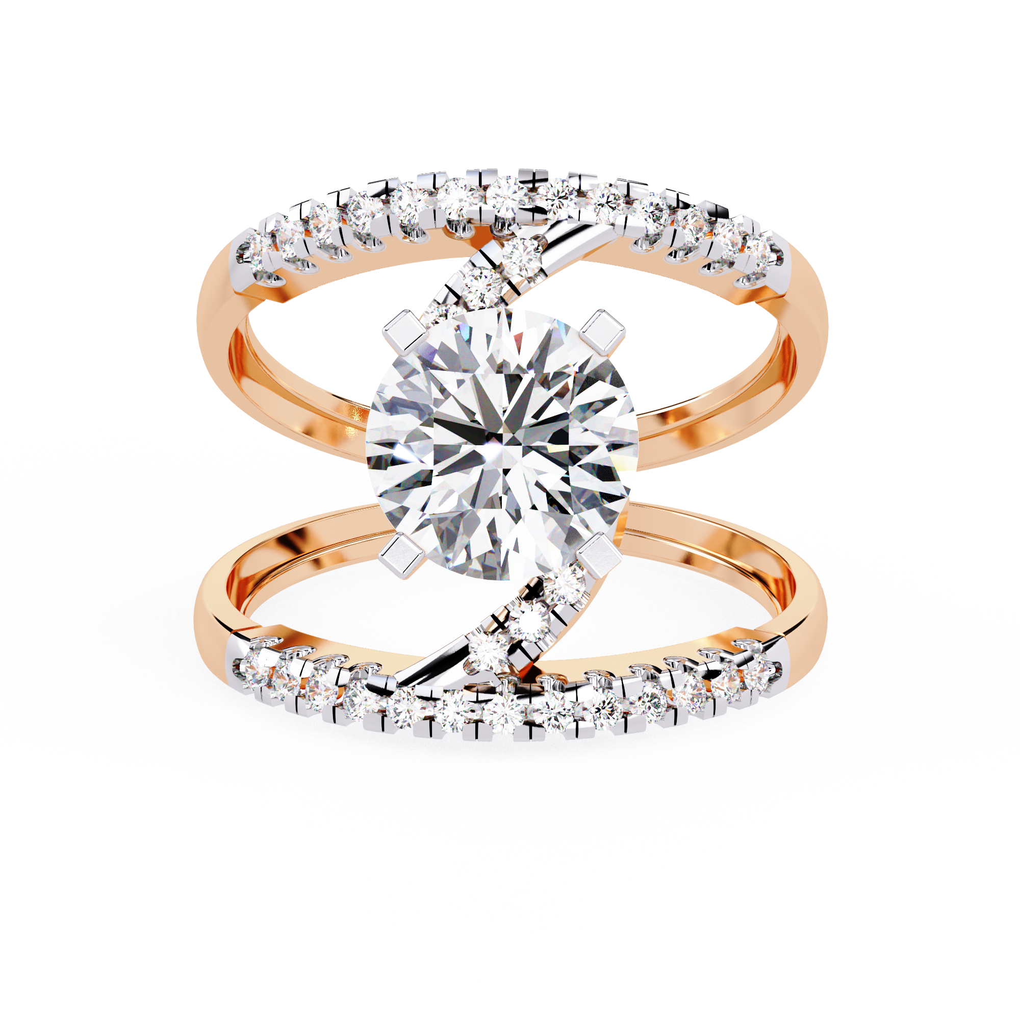 2.38 CT Pave Lab Grown Diamond Ring – 14K Yellow Gold