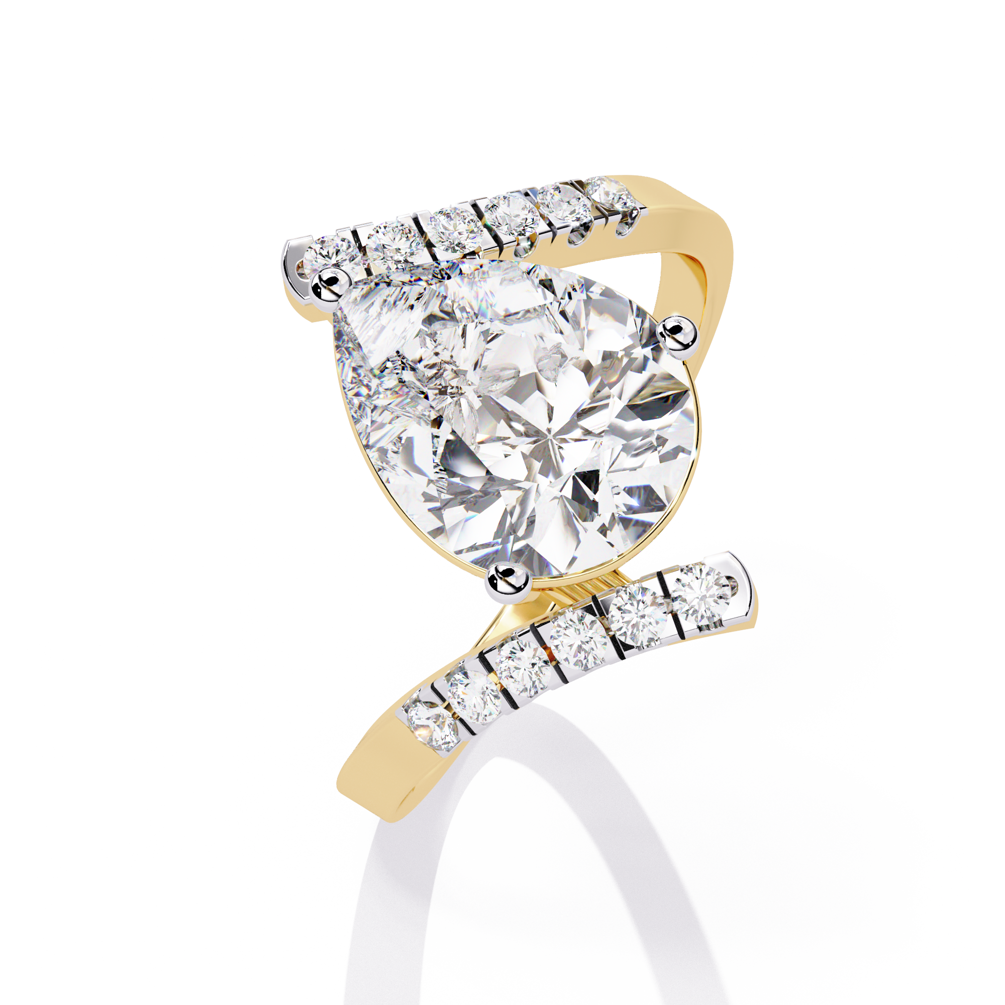 2.81 Ct Fancy Lab Diamond Ring in 14k Gold – Solitairekart