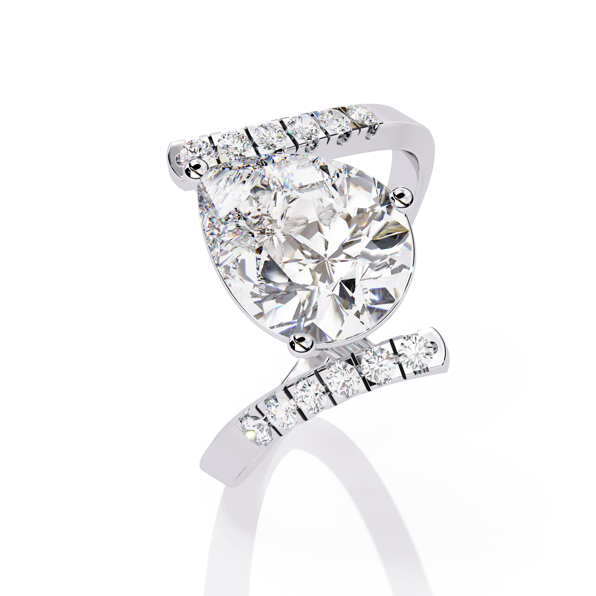 2.81 Ct Fancy Lab Diamond Ring in 14k Gold – Solitairekart