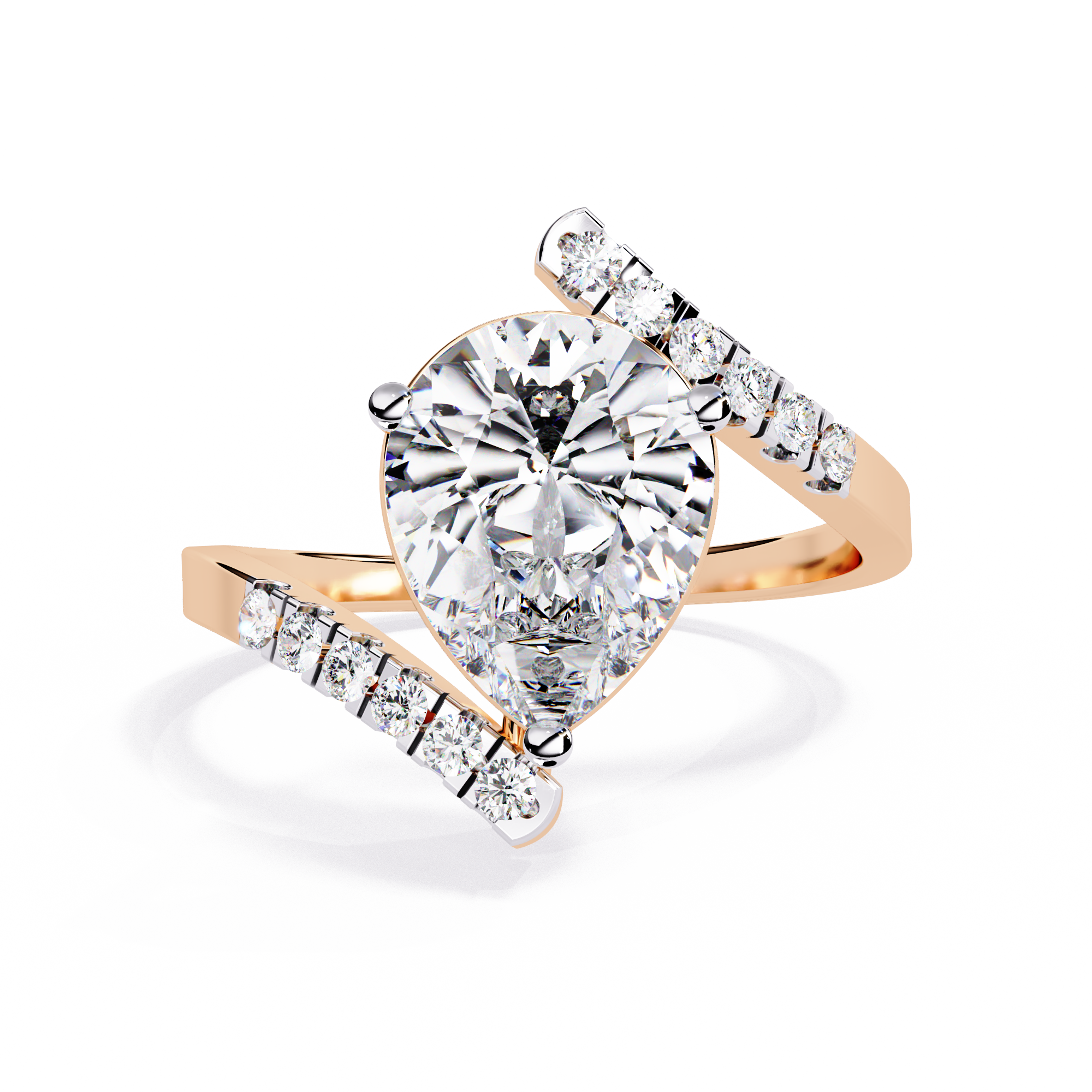 2.81 Ct Fancy Lab Diamond Ring in 14k Gold – Solitairekart