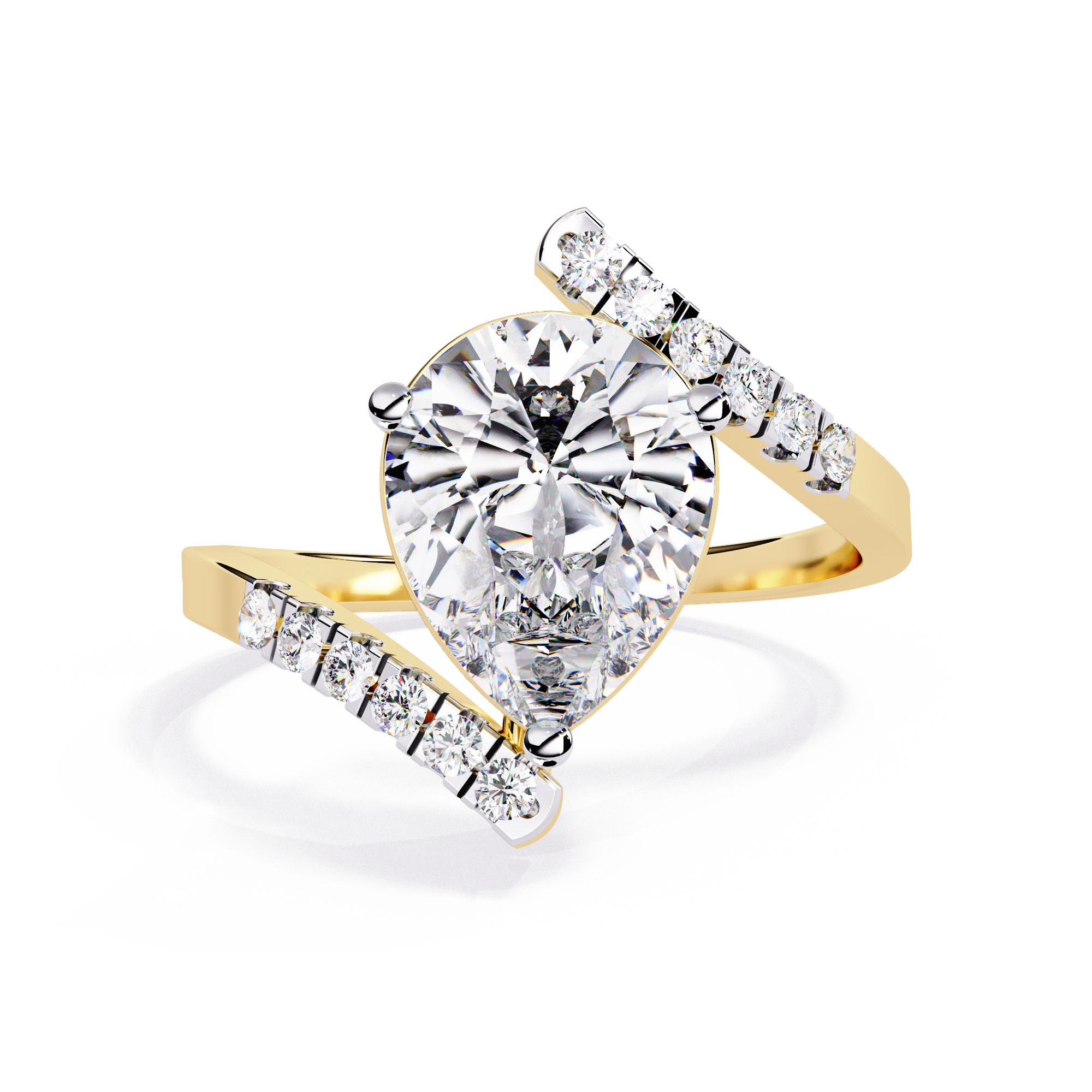 2.81 Ct Fancy Lab Diamond Ring in 14k Gold – Solitairekart