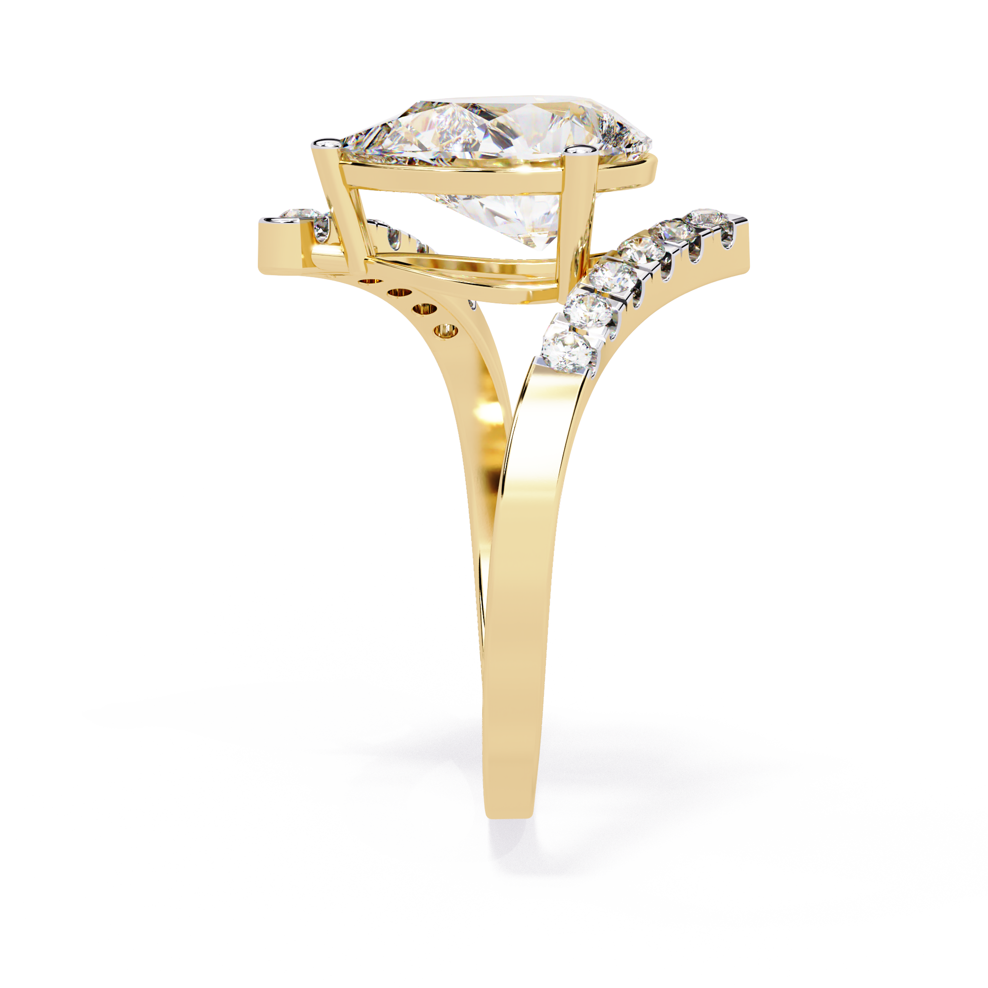 2.81 Ct Fancy Lab Diamond Ring in 14k Gold – Solitairekart