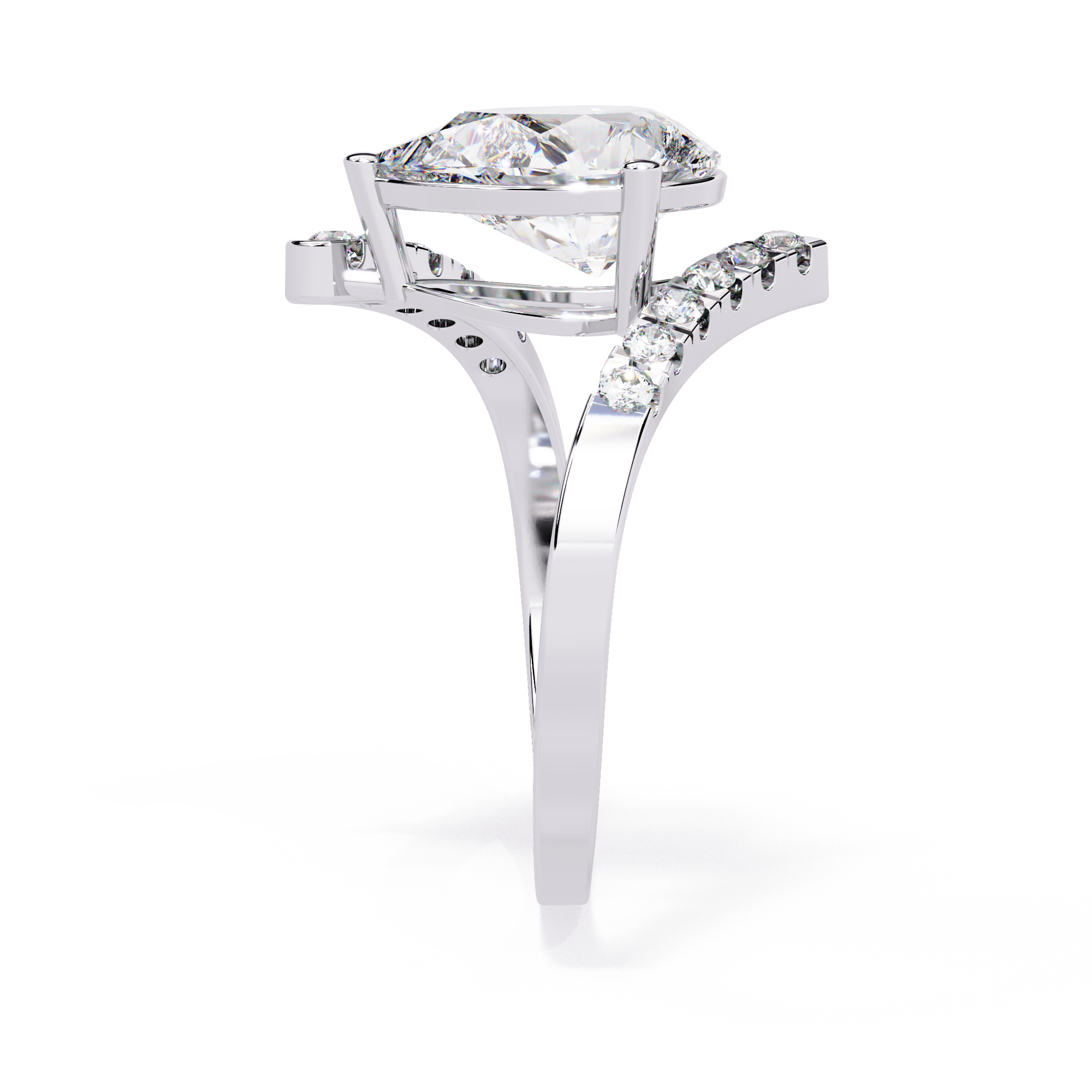 2.81 Ct Fancy Lab Diamond Ring in 14k Gold – Solitairekart