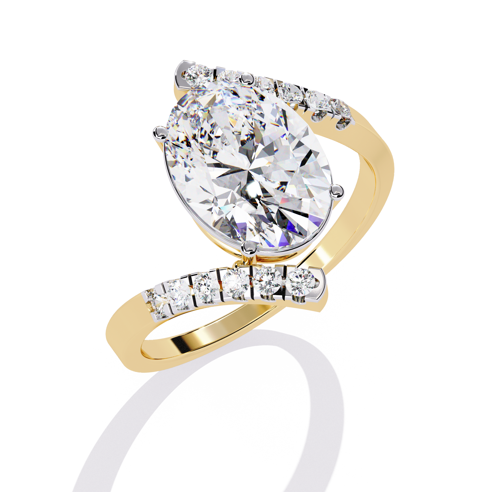 2.41 Ct Twisted Lab Diamond Ring in 14k Gold – Solitairekart