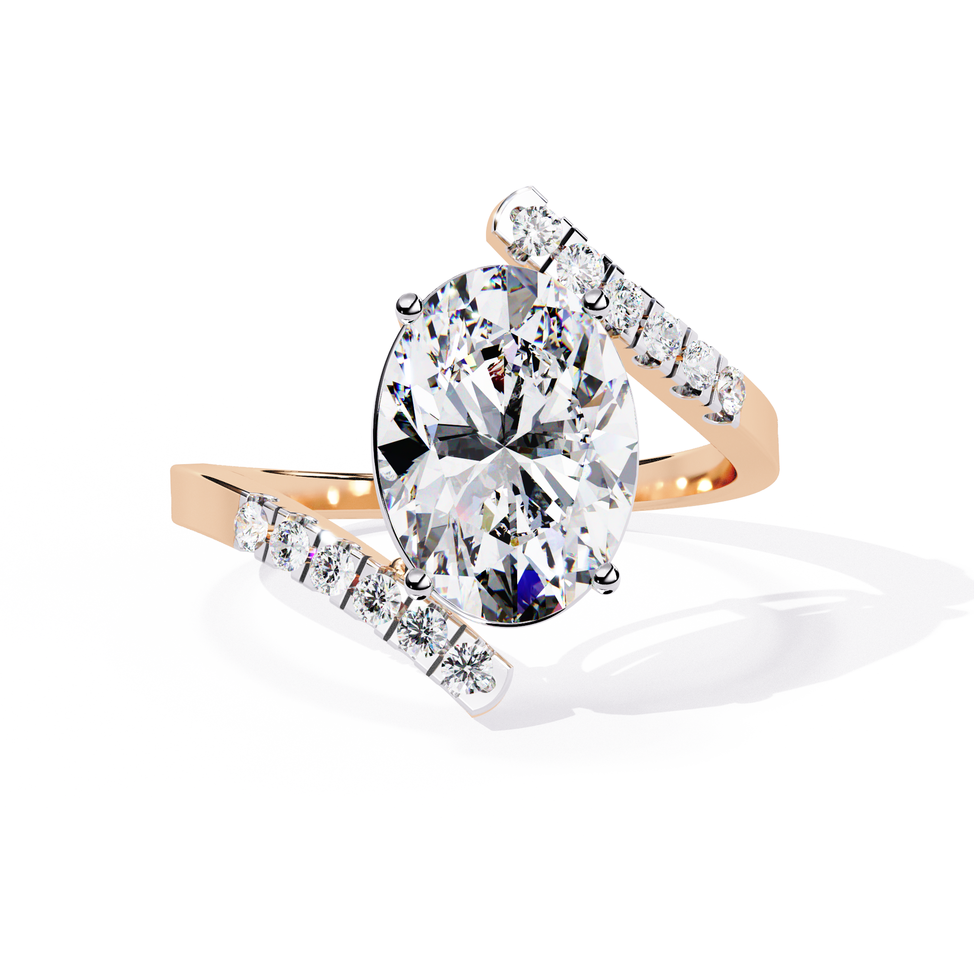 2.41 Ct Twisted Lab Diamond Ring in 14k Gold – Solitairekart