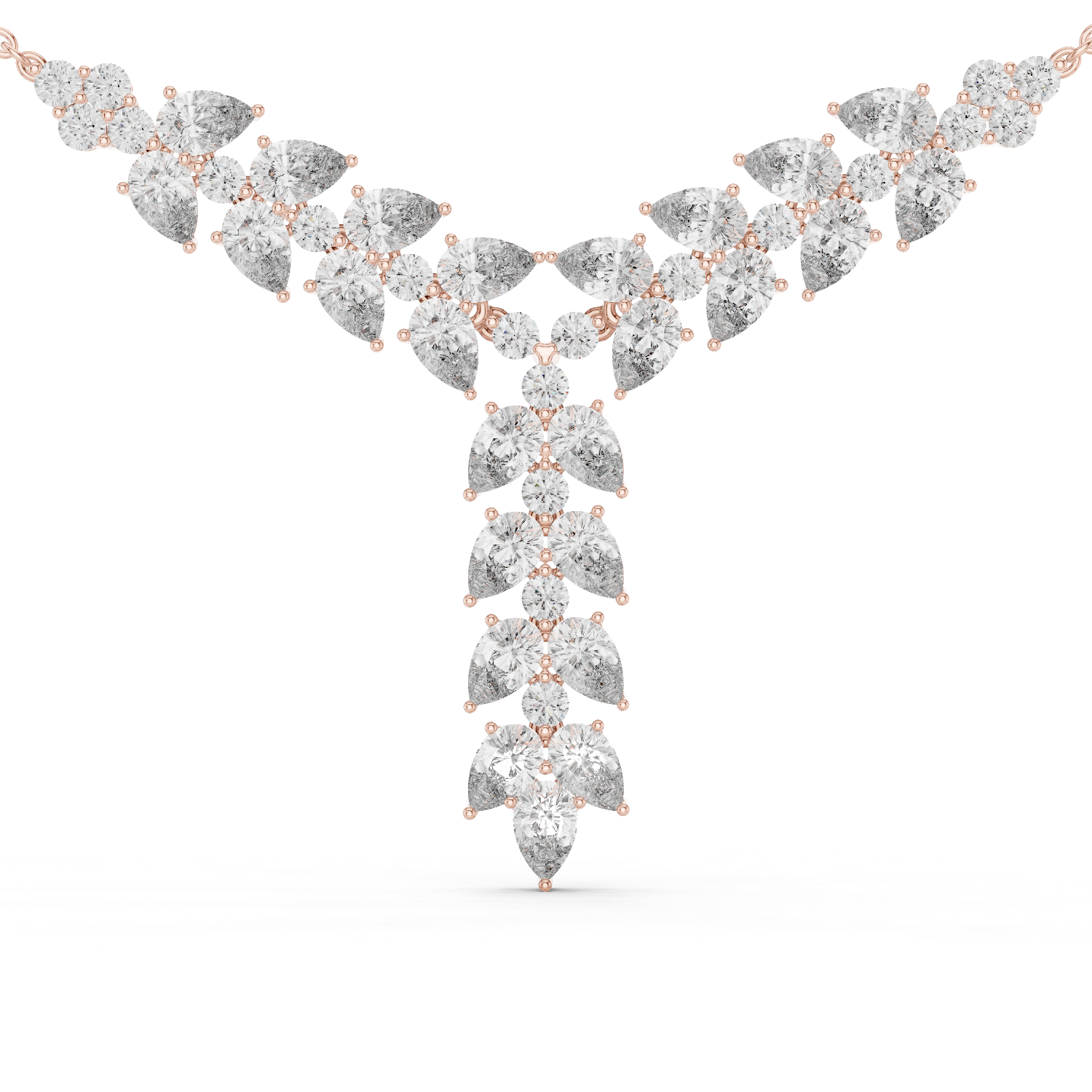 13.828ct Natural Diamond Bridal Necklace – Fancy Shape GH Color, VS Clarity