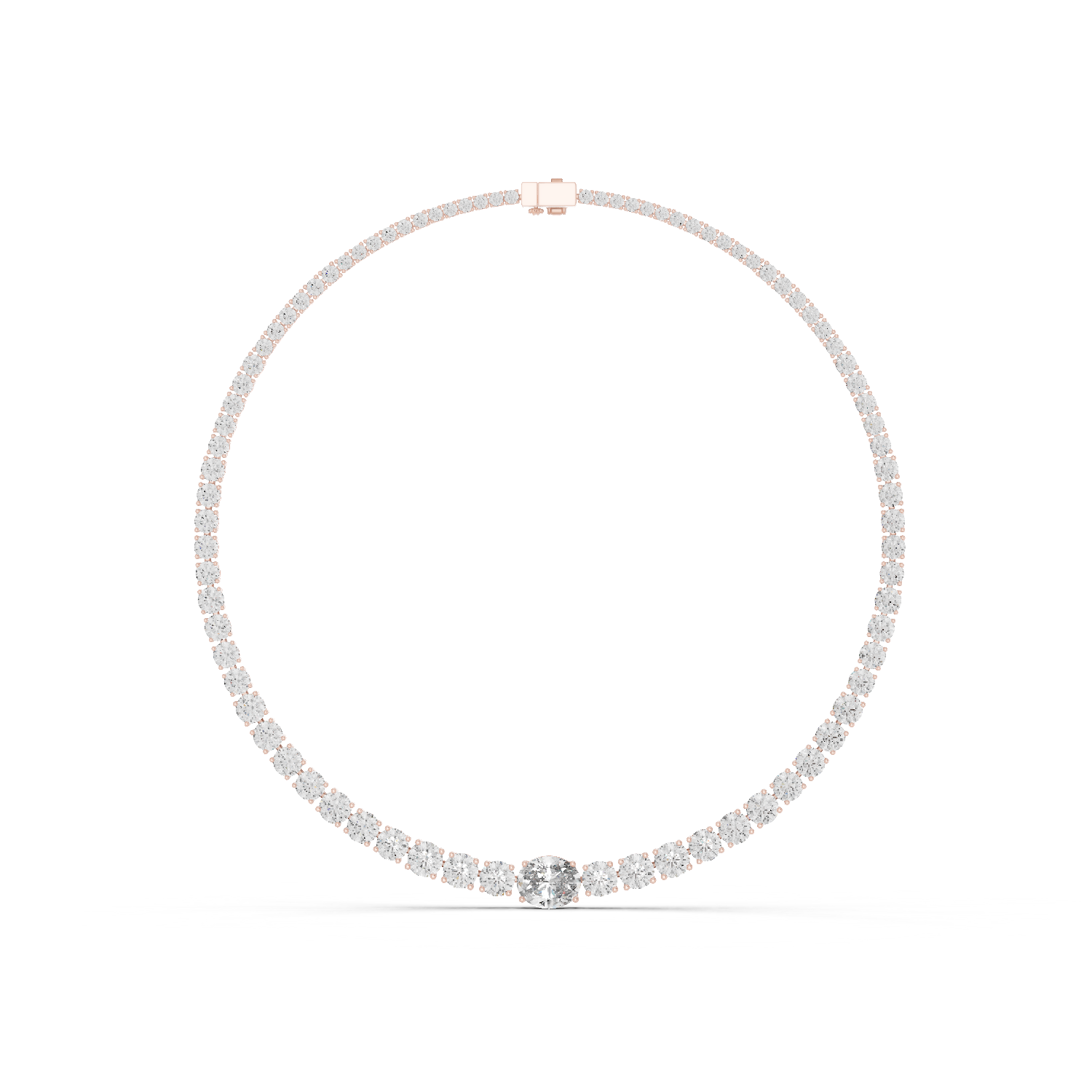 26.82 Ct Natural Diamond Tennis Necklace – H/SI2
