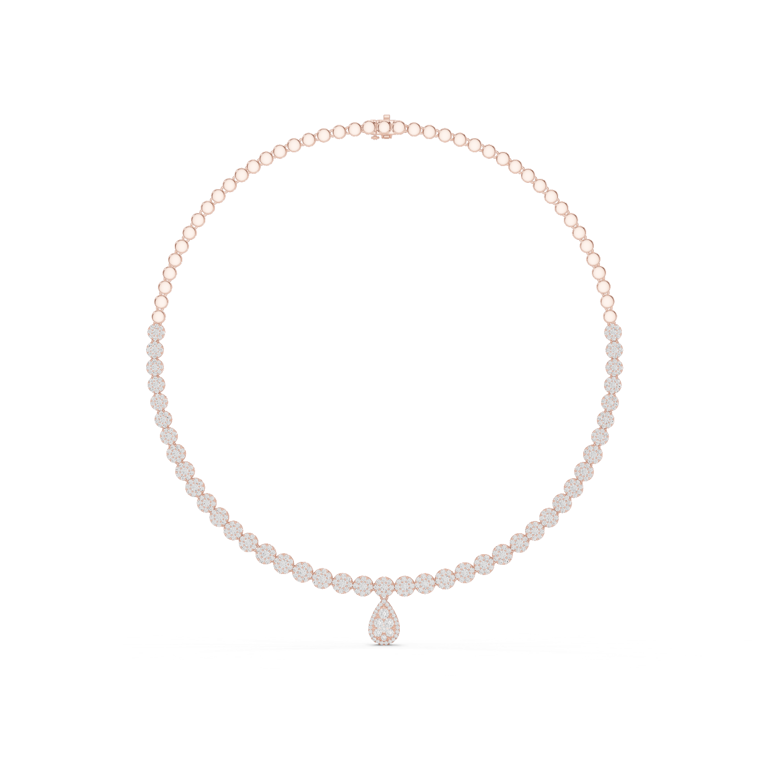 7.884 Carat Natural Diamond Tennis Necklace – GH Color SI Clarity