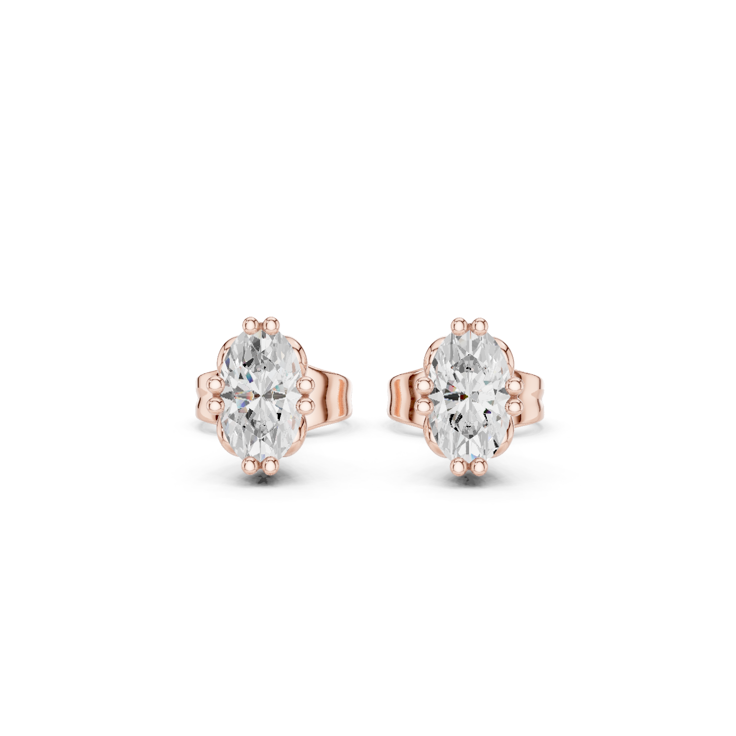 0.50 Carat Natural Diamond Oval Studs – H Color, VS1 Clarity