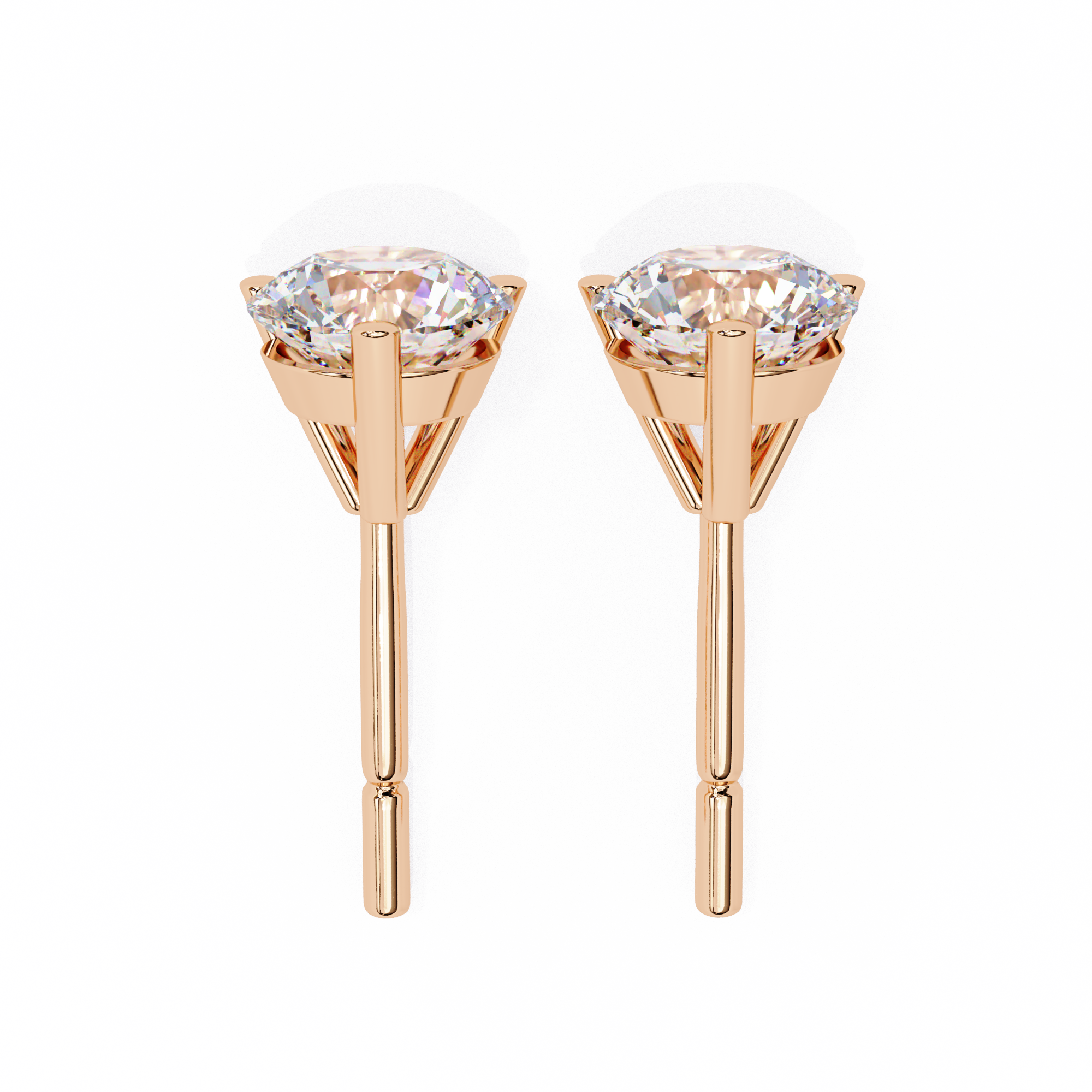Pure Brilliance 2.57ct E Color VS1 Clarity Round Lab-Grown Diamond Studs  Earrings