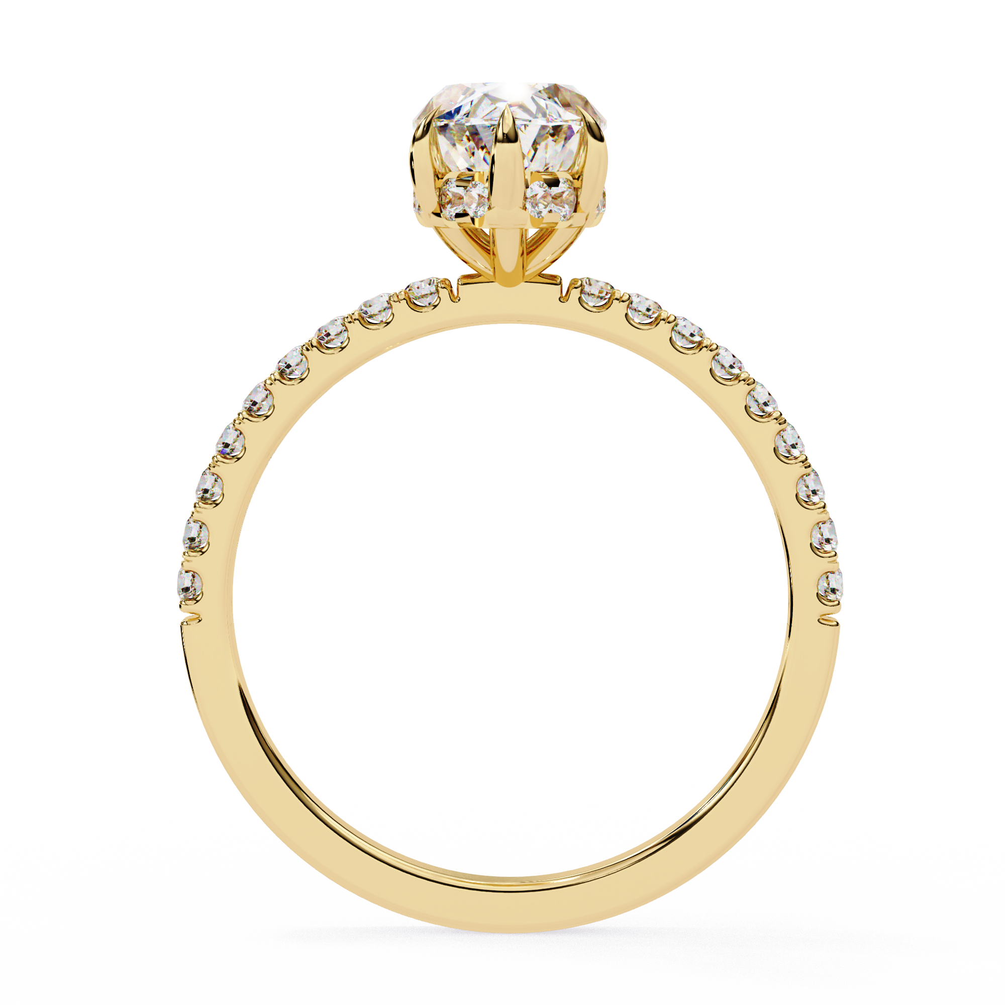 Modern 1.72 CT Marquise & Round Lab Grown Diamond Engagement Ring
