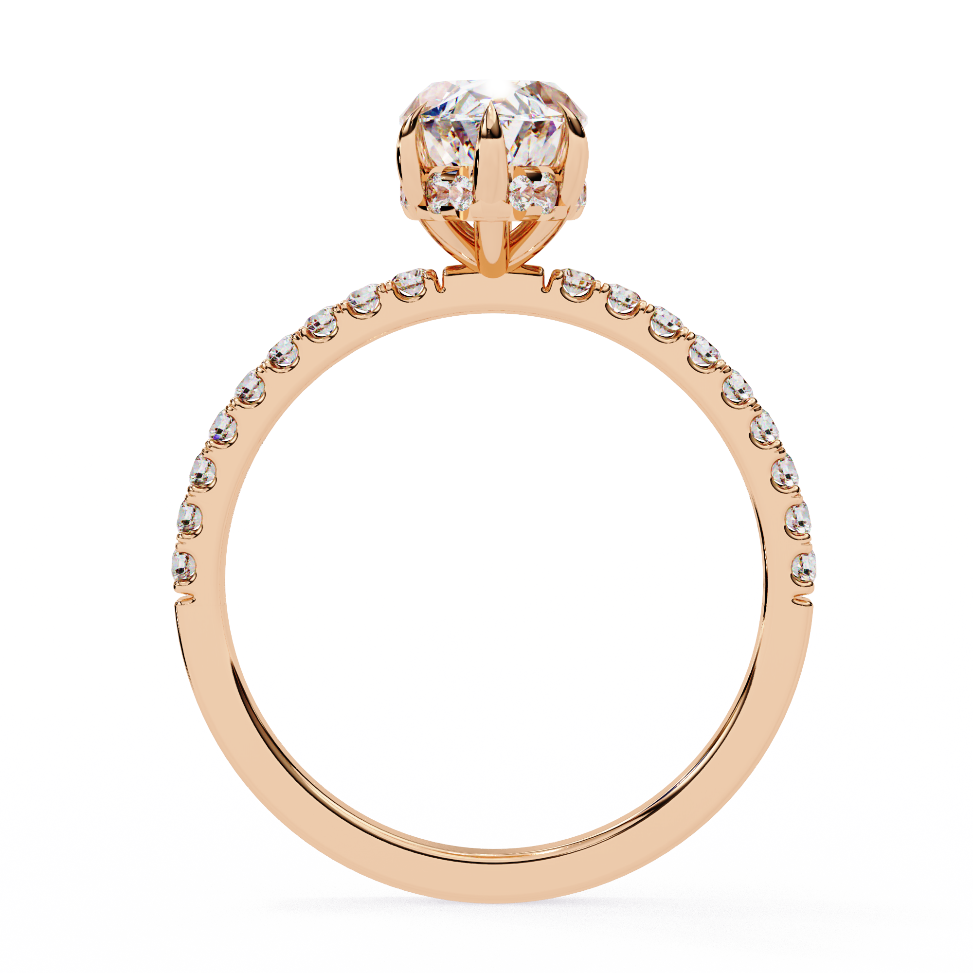 Modern 1.72 CT Marquise & Round Lab Grown Diamond Engagement Ring