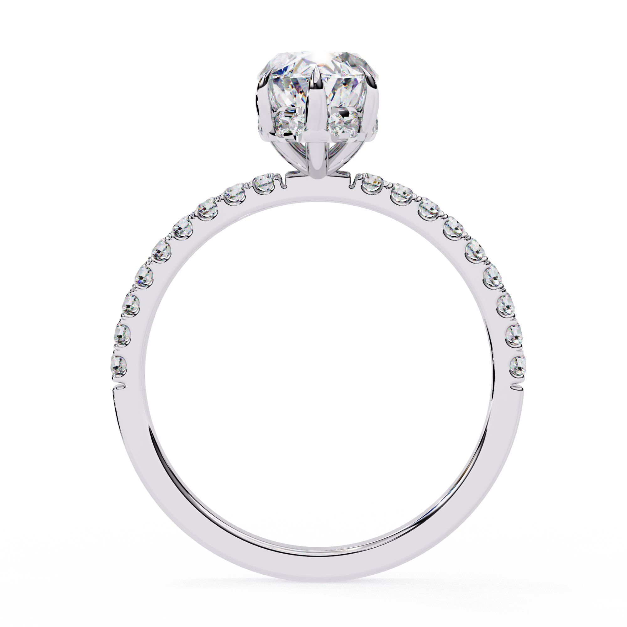 Modern 1.72 CT Marquise & Round Lab Grown Diamond Engagement Ring