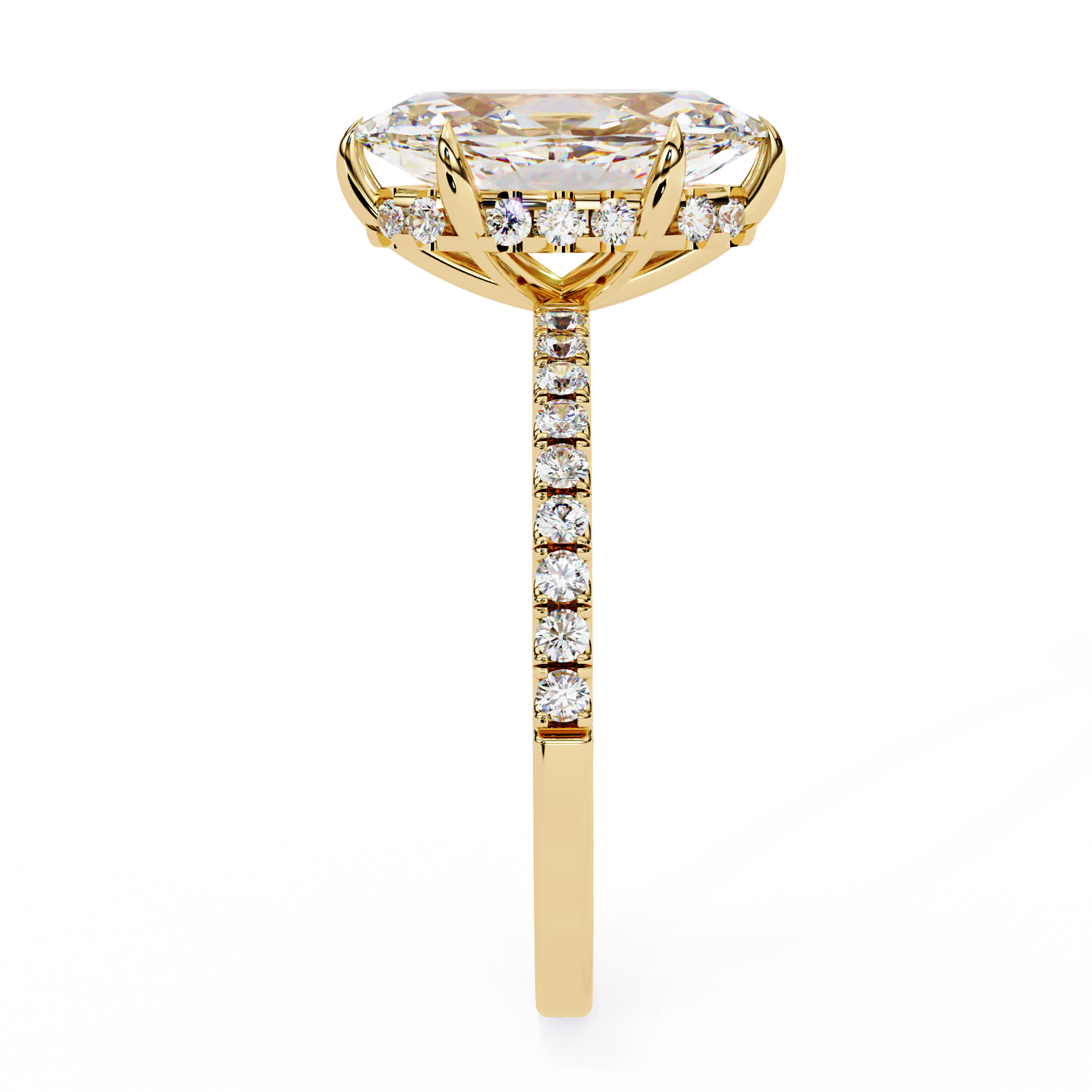 Modern 1.72 CT Marquise & Round Lab Grown Diamond Engagement Ring