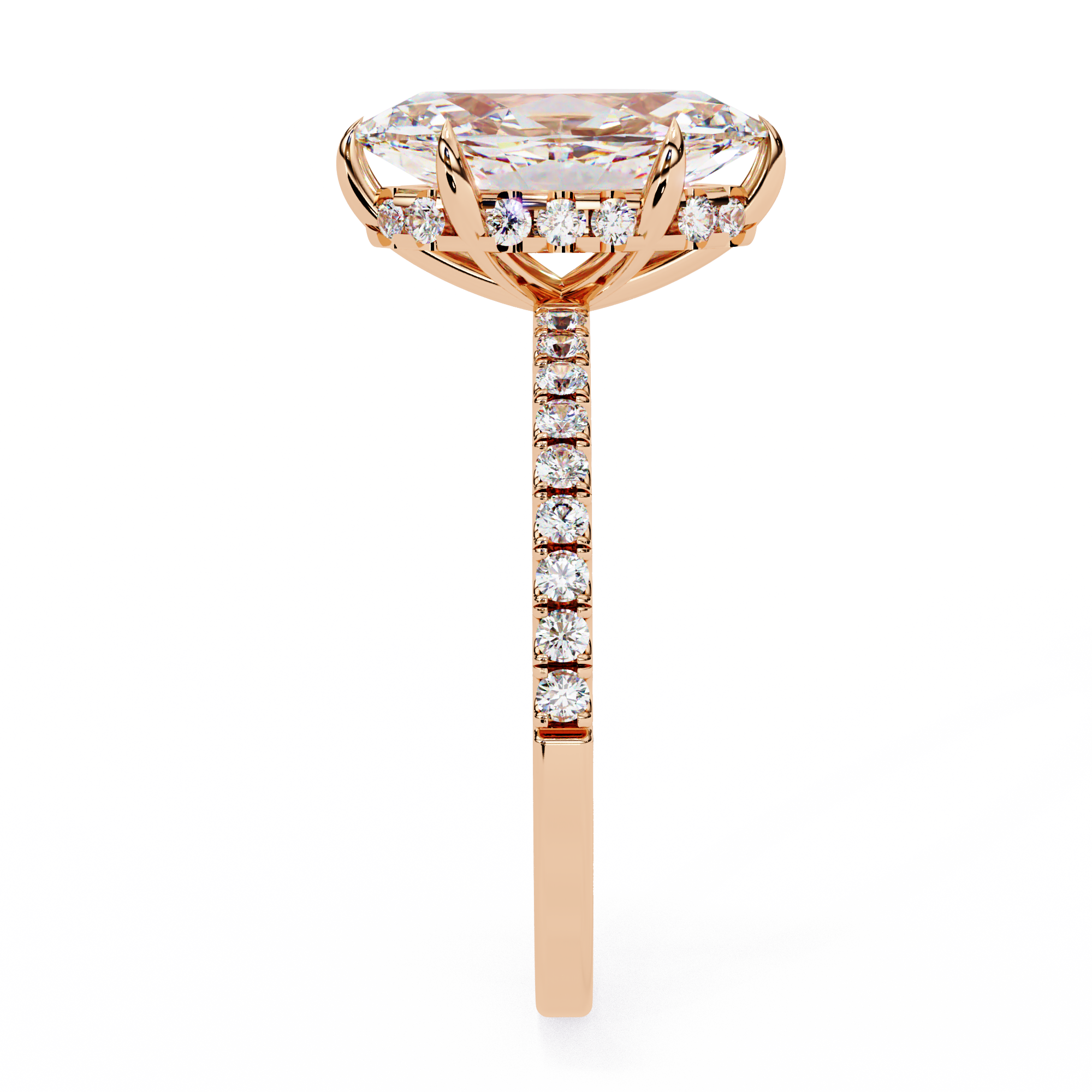 Modern 1.72 CT Marquise & Round Lab Grown Diamond Engagement Ring