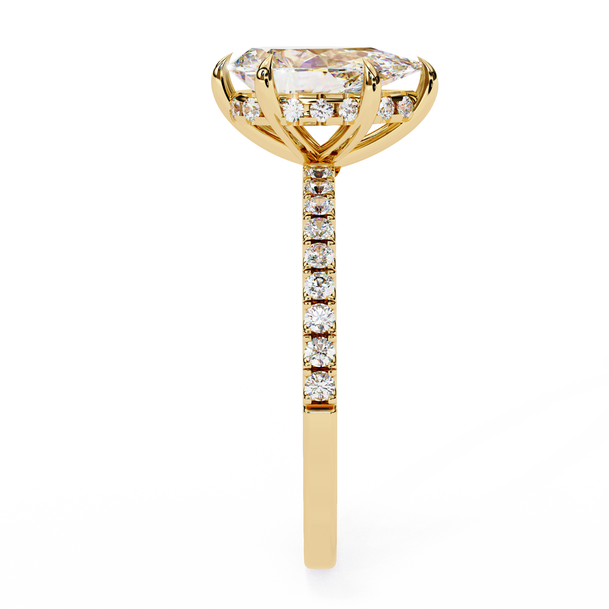 Modern 2.08 CT Pear & Round Lab Grown Diamond Engagement Ring