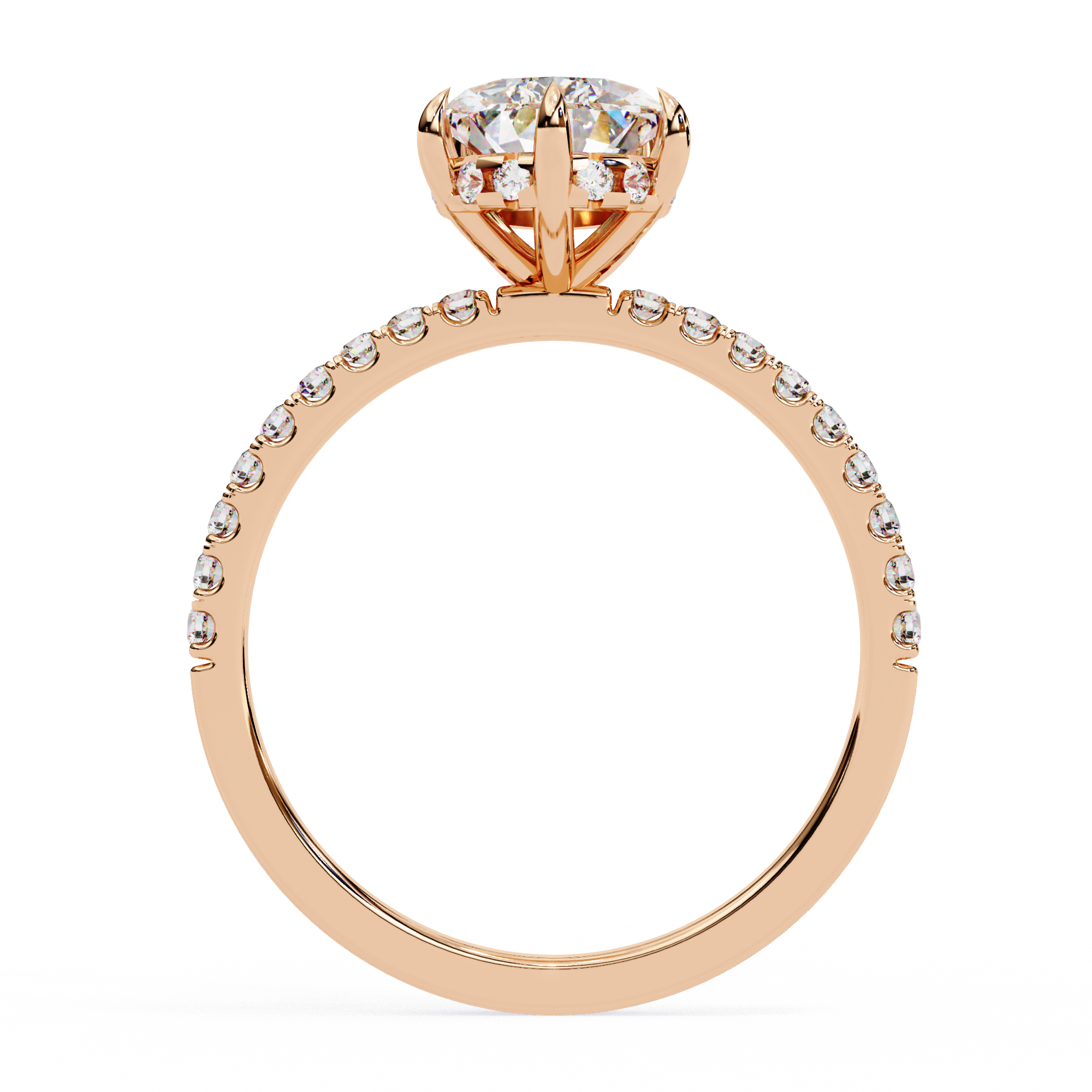 Modern 2.08 CT Pear & Round Lab Grown Diamond Engagement Ring