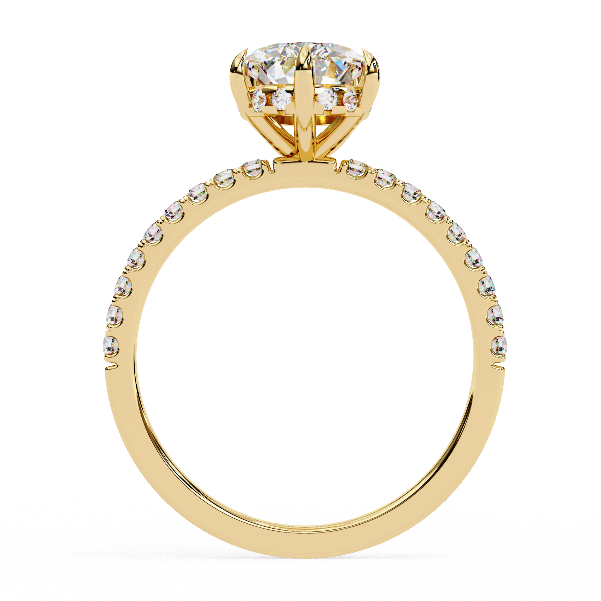 Modern 2.08 CT Pear & Round Lab Grown Diamond Engagement Ring