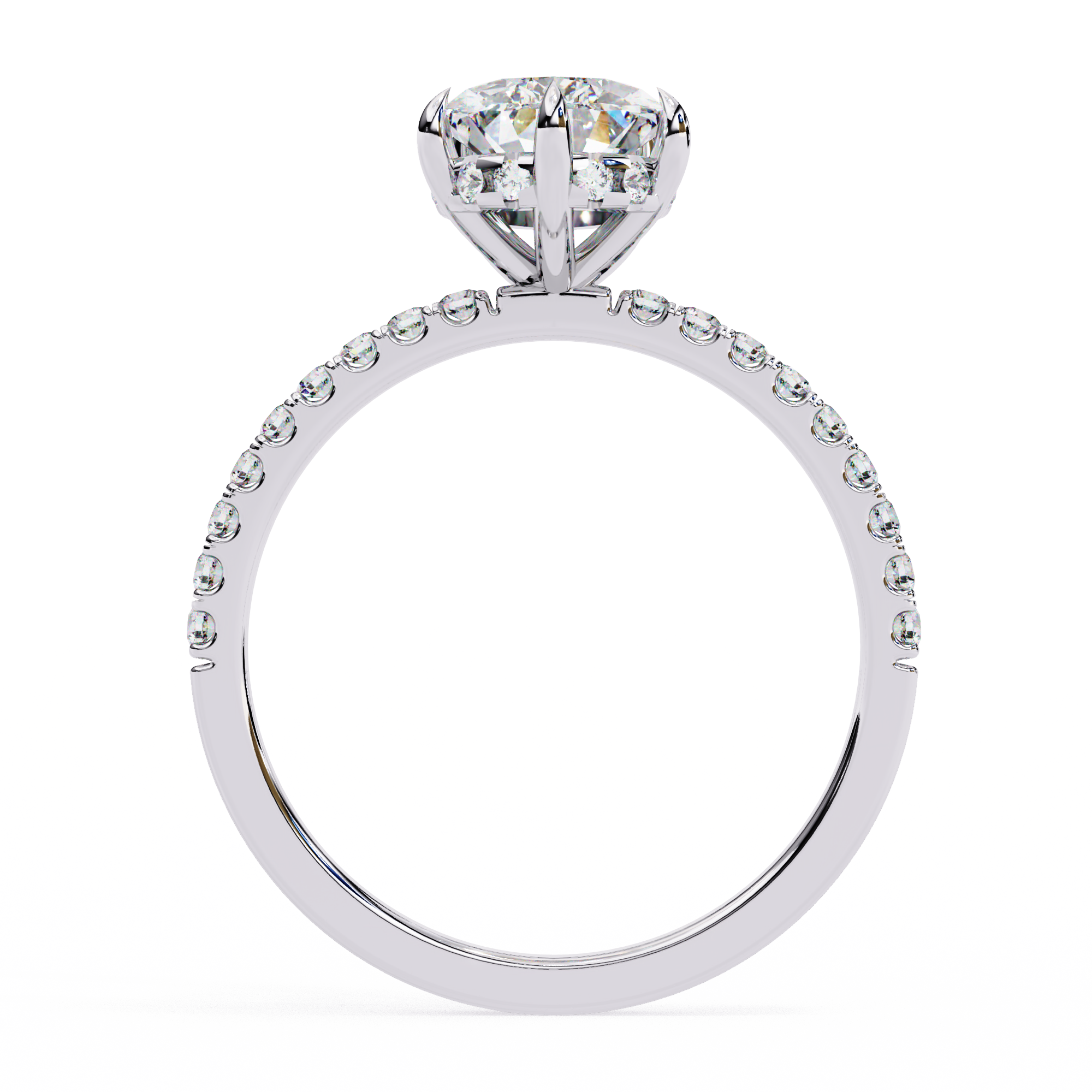 Modern 2.08 CT Pear & Round Lab Grown Diamond Engagement Ring