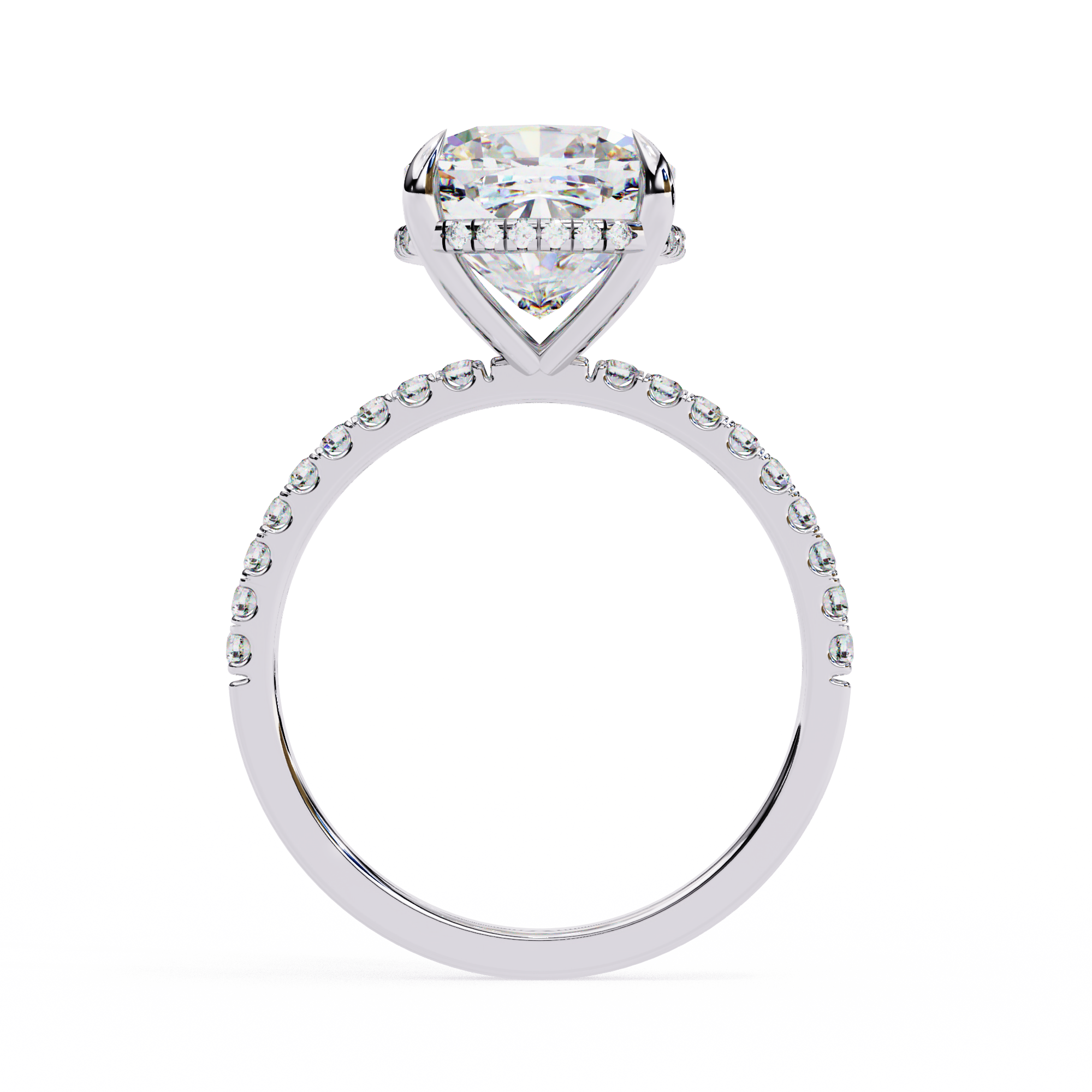 Solitairekart 3.53ct Cushion Square Cut Natural Diamond Ring - H Color, VS1 Clarity
