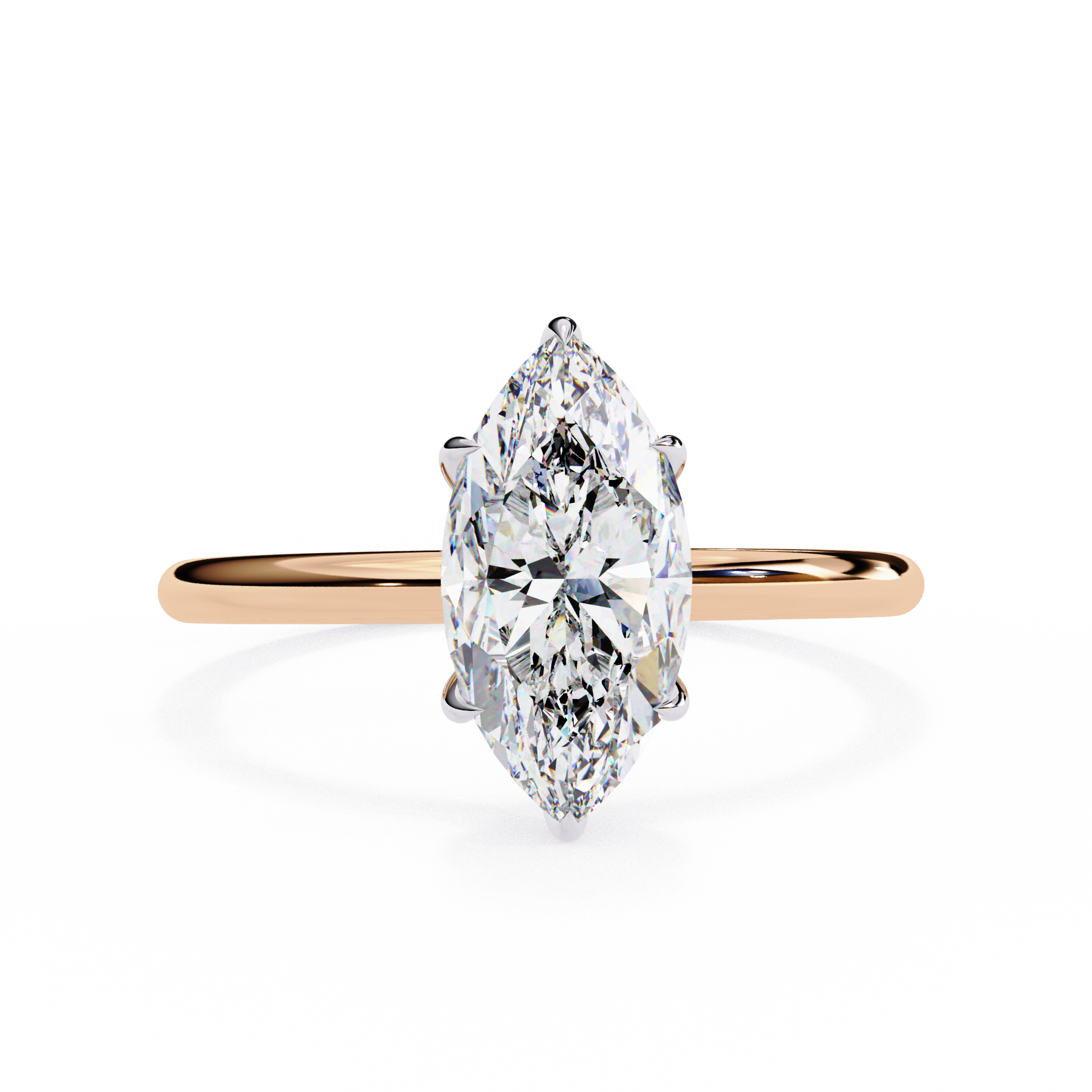 0.82 CT Marquise Cut Lab Diamond Classic Solitaire Engagement Ring