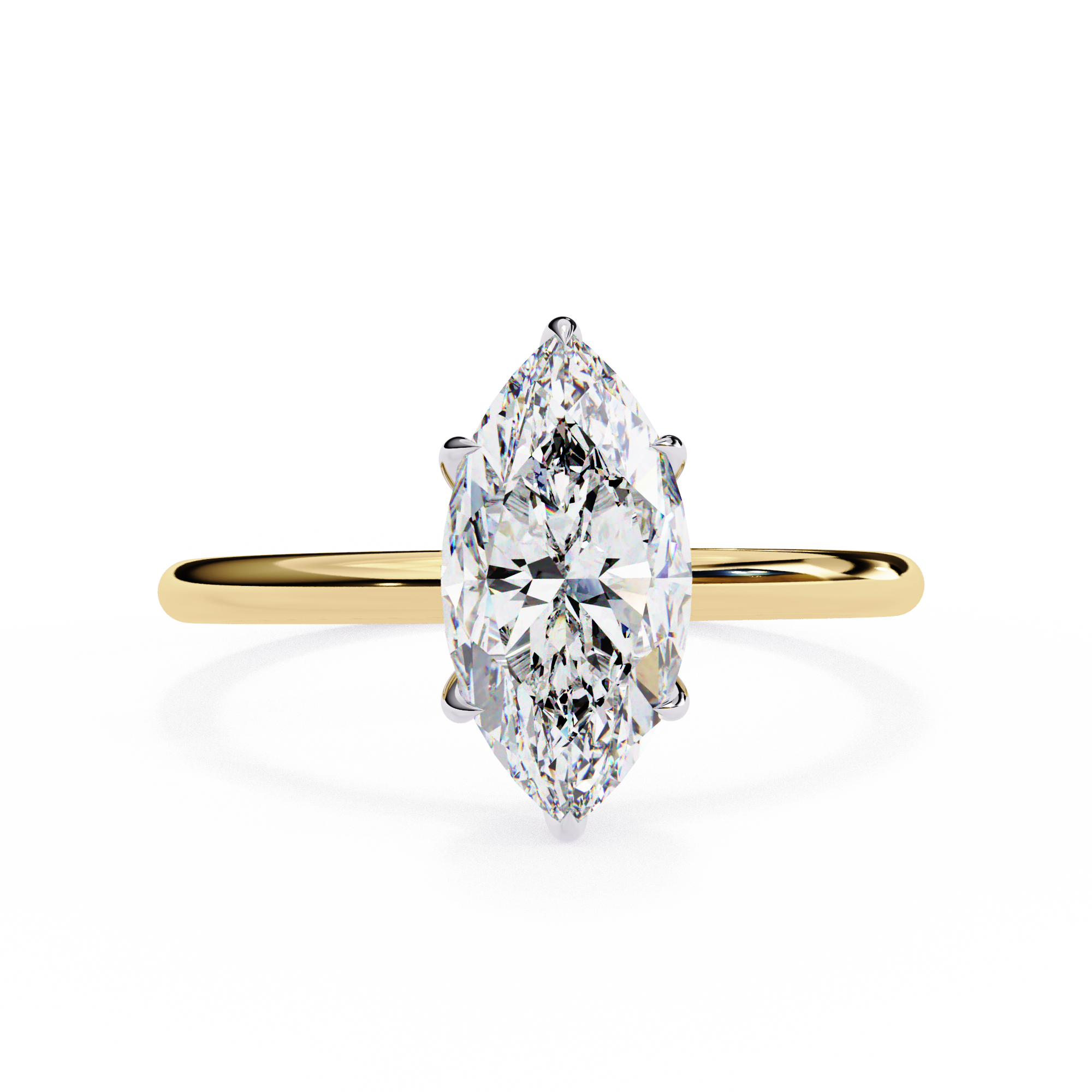 0.82 CT Marquise Cut Lab Diamond Classic Solitaire Engagement Ring