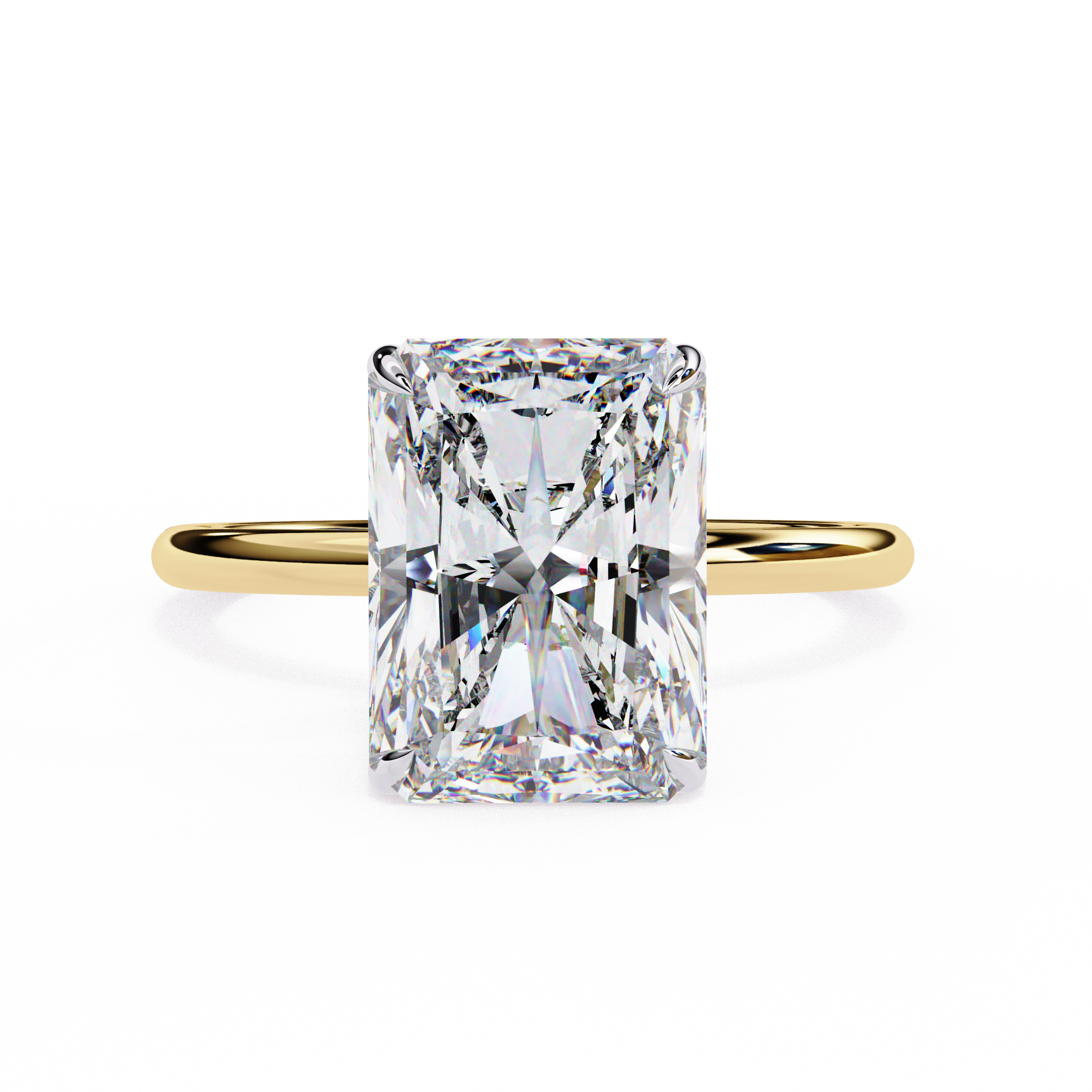 2.53 Carat Radiant & Round Lab Grown Diamond Engagement Ring