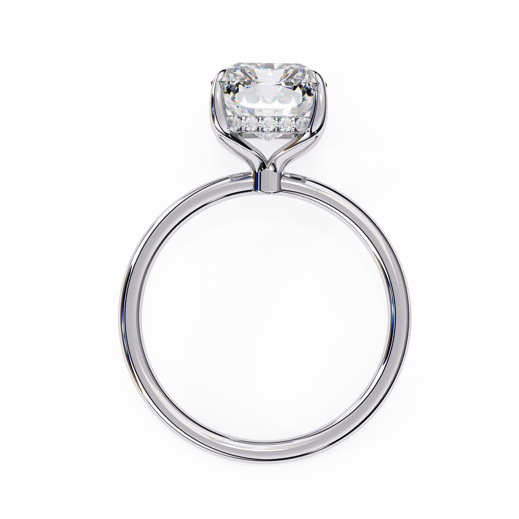 2.53 Carat Radiant & Round Lab Grown Diamond Engagement Ring