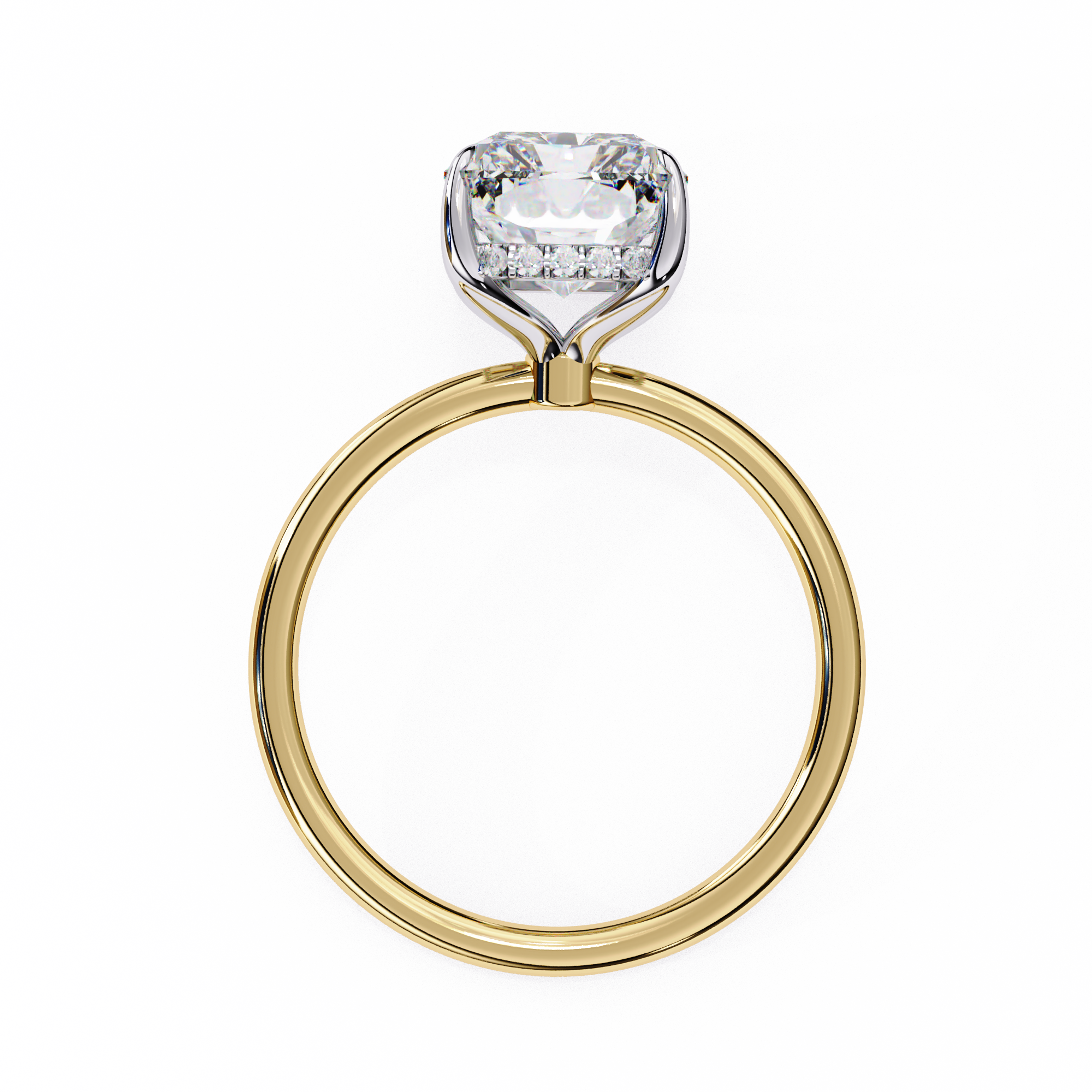 2.53 Carat Radiant & Round Lab Grown Diamond Engagement Ring