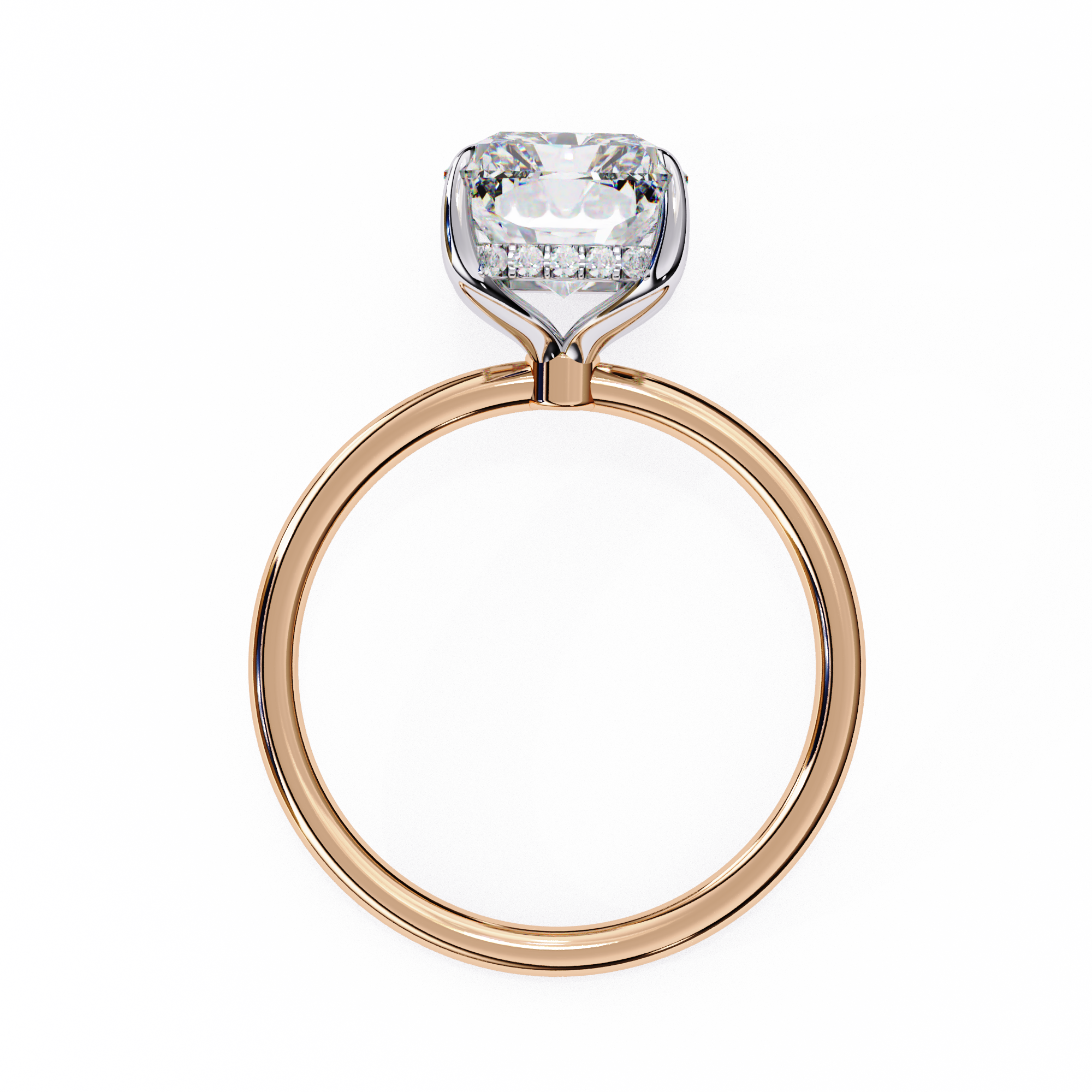 2.53 Carat Radiant & Round Lab Grown Diamond Engagement Ring