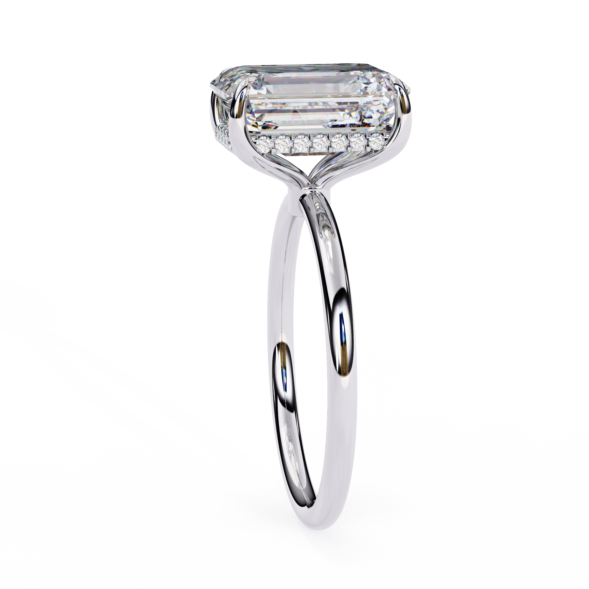 2.53 Carat Radiant & Round Lab Grown Diamond Engagement Ring