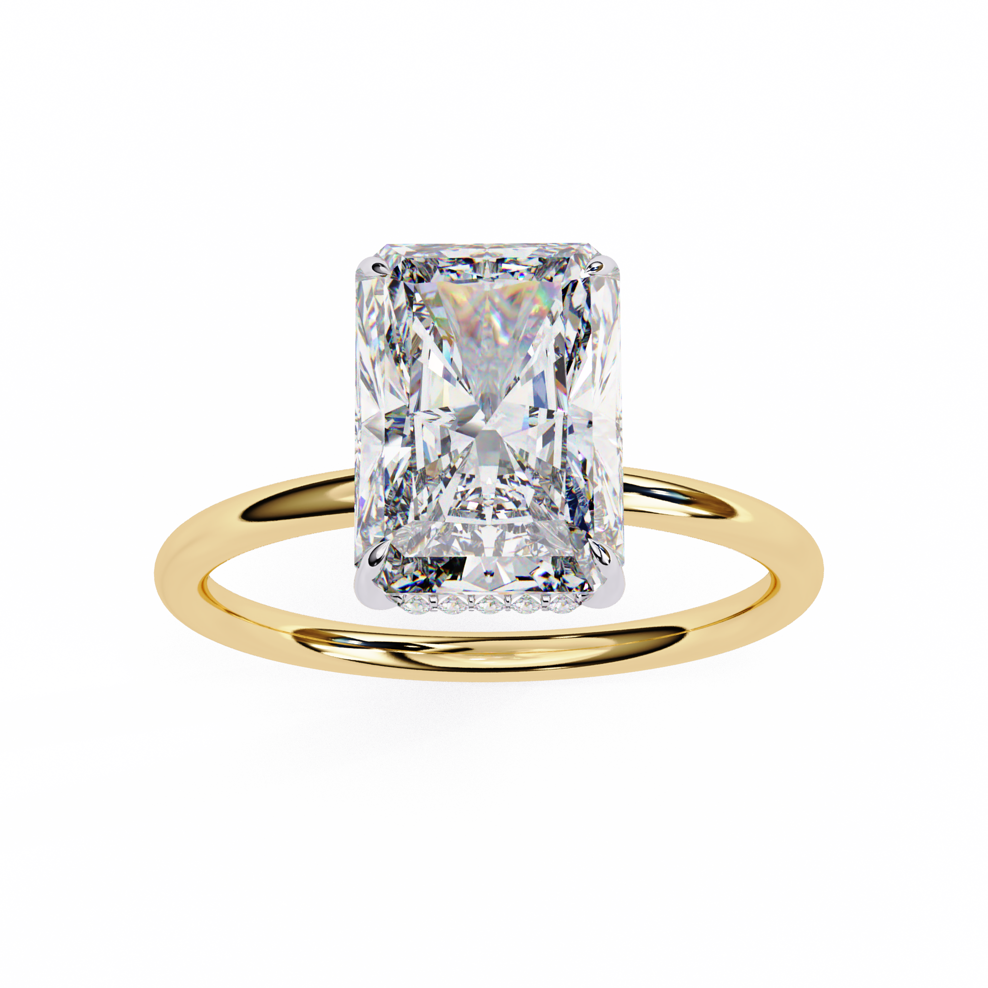 2.53 Carat Radiant & Round Lab Grown Diamond Engagement Ring