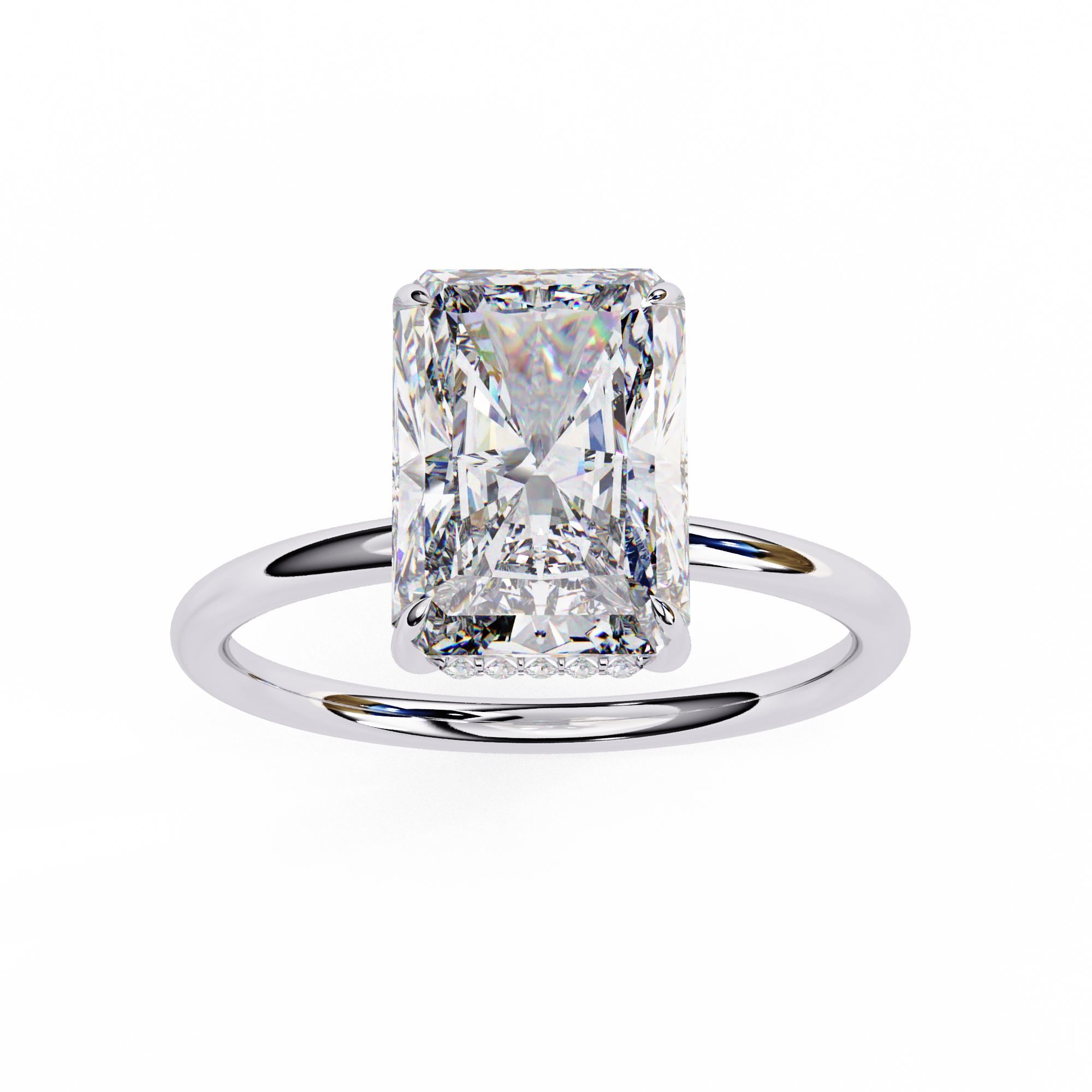 2.53 Carat Radiant & Round Lab Grown Diamond Engagement Ring