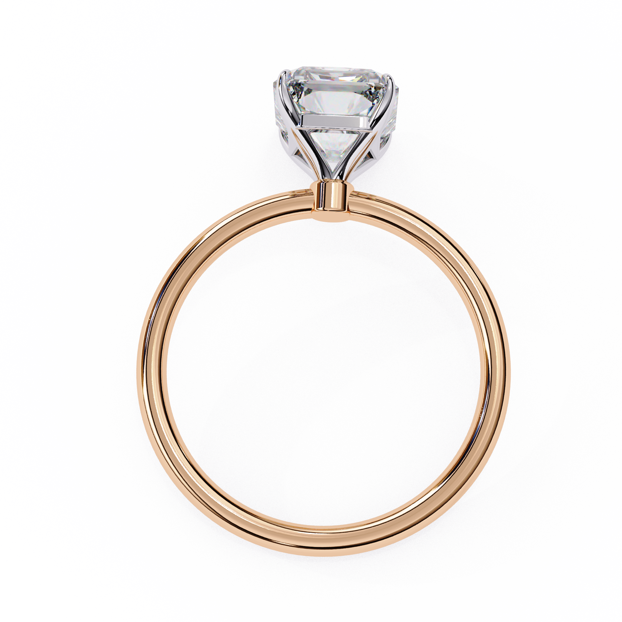 Elegant 3.03 Carat Radiant Lab Diamond Engagement Ring in Cathedral Setting