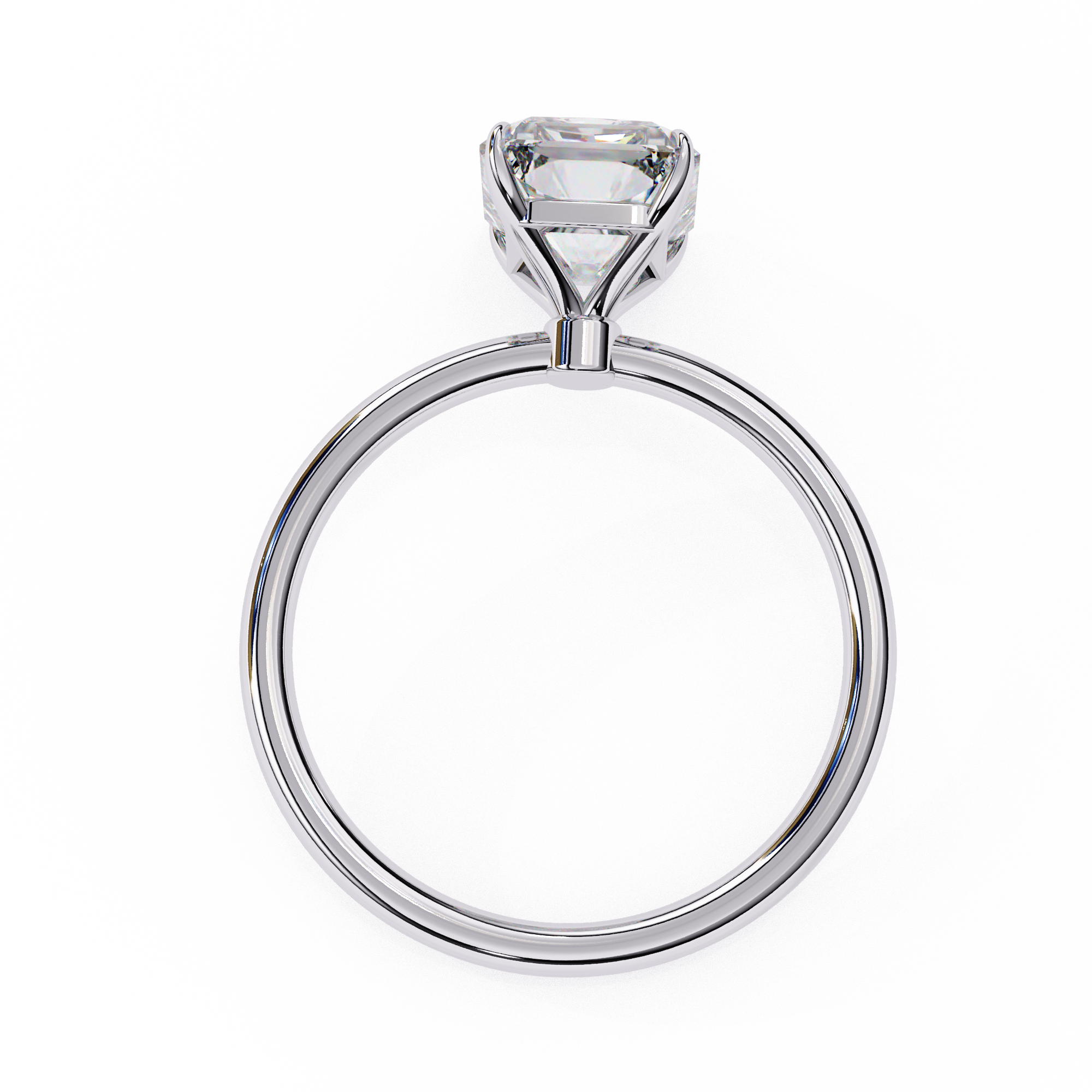 Elegant 3.03 Carat Radiant Lab Diamond Engagement Ring in Cathedral Setting